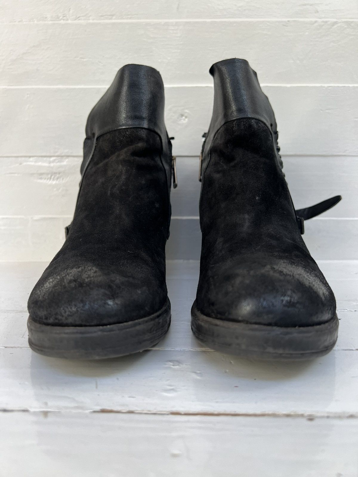 A.S.98 AS98 black Leather Biker Ankle Boots Size US 9 / IT 39 - 5 Thumbnail