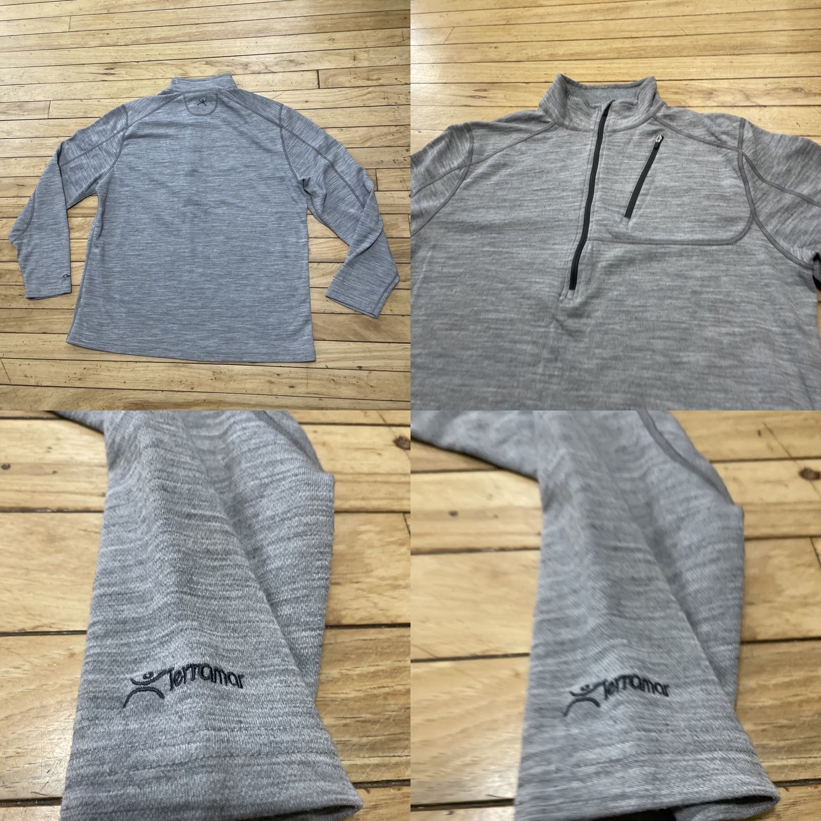 Vintage Terramar Mens XL Pullover Wool Blend 1/4 Zip Thermal Sweater Gray Size US XL / EU 56 / 4 - 9 Thumbnail