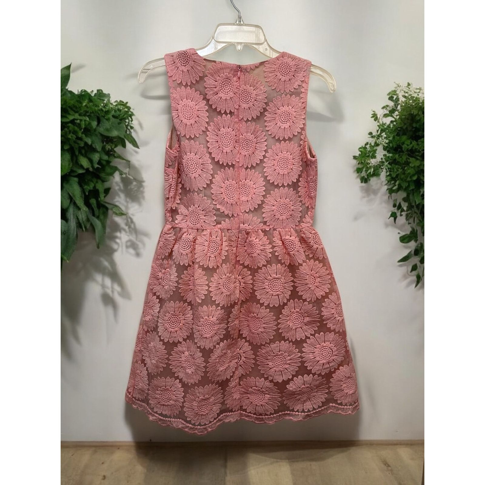 Unknown London Ellison Pink Vintage Look Women's Dress Floral Lace Sz Med Size M / US 6-8 / IT 42-44 - 2 Thumbnail