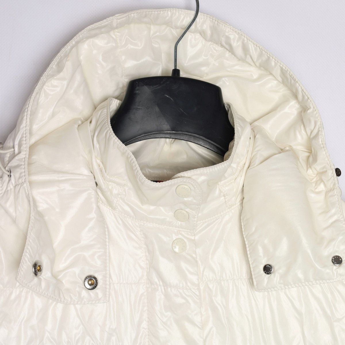 Moncler Moncler Vintage Cream White Nylon Jacket Hooded Size L / US 10 / IT 46 - 7 Thumbnail