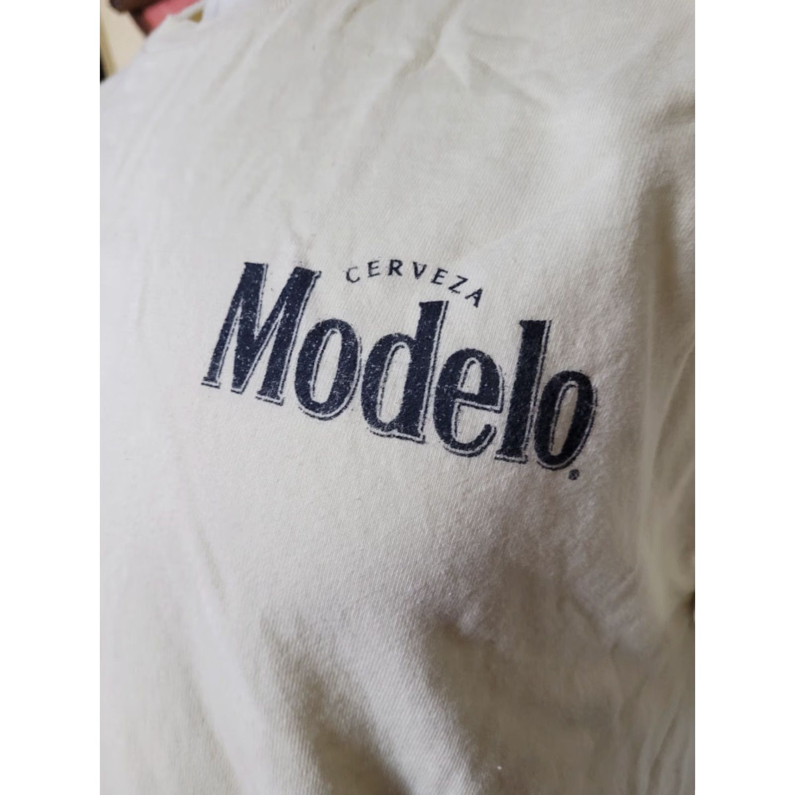 Vintage Modelo Cerveza T Shirt Large Ivory Men Short Sleeve Logo Graphic Tee Size US L / EU 52-54 / 3 - 2 Thumbnail
