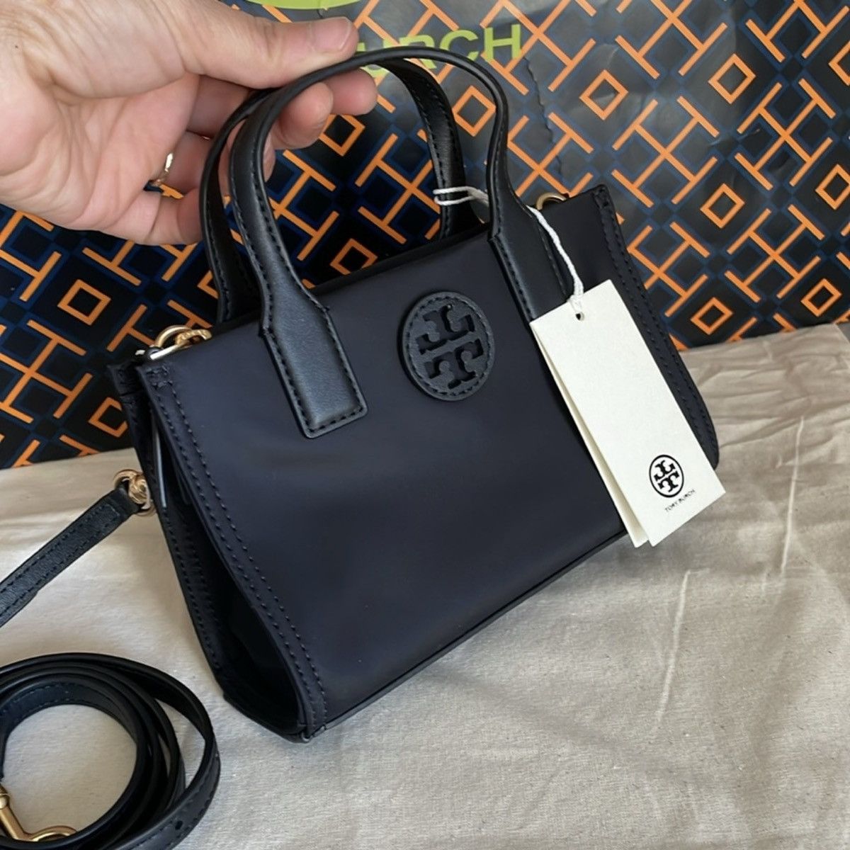 Tory Burch NWT , tory burch ella nylon mini tote crossbody in black Size ONE SIZE - 1 Thumbnail