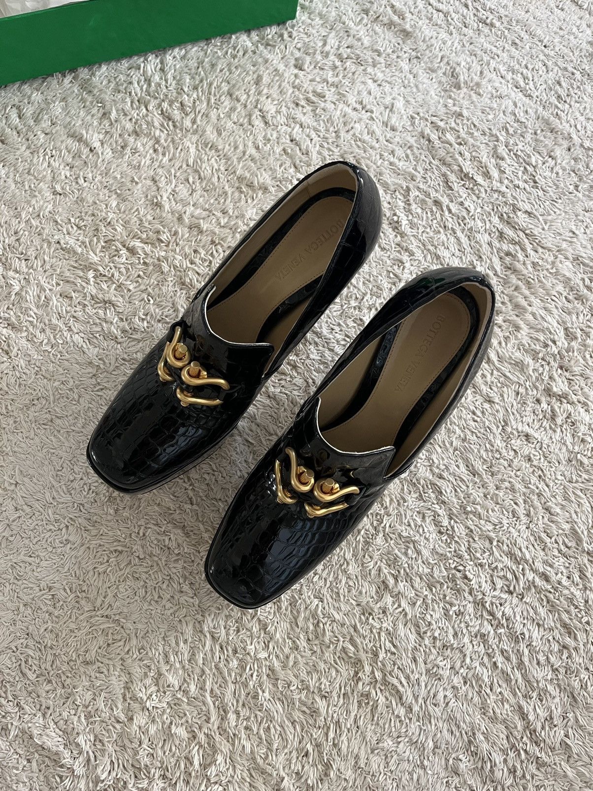 Bottega Veneta BOTTEGA VENETA CROC PLATFORM PUMPS NIB Size US 9 / IT 39 - 2 Thumbnail