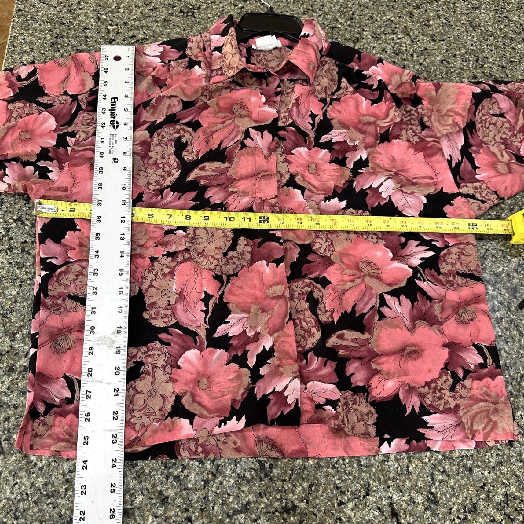 Pinko VINTAGE Browndale Studio Brownstone Blouse Size 14 Pink Black Floral Button-Up 90s Career Women Shirts Womens Size XL / US 12-14 / IT 48-50 - 5 Thumbnail