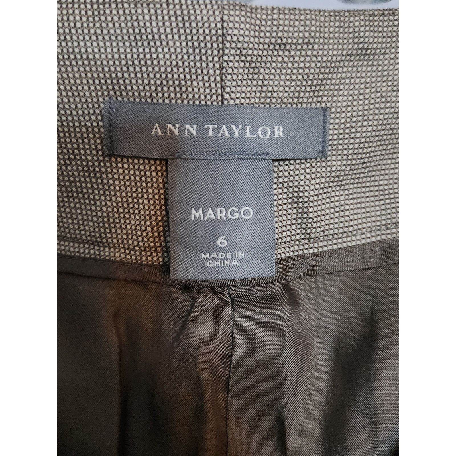 Ann Taylor Ann Taylor Brown Checked Margo Pants Sz 6 Size 28" / US 6 / IT 42 - 3 Thumbnail