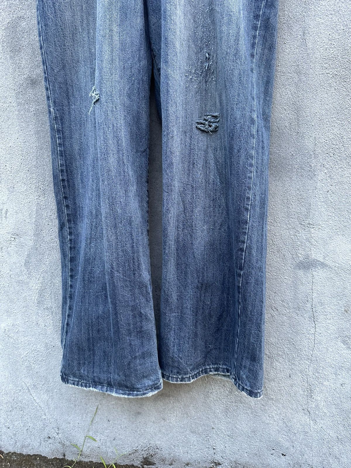 Indigo 👹Vintage Indigo Distressed Oversized Baggy Jeans Size US 36 / EU 52 - 7 Thumbnail