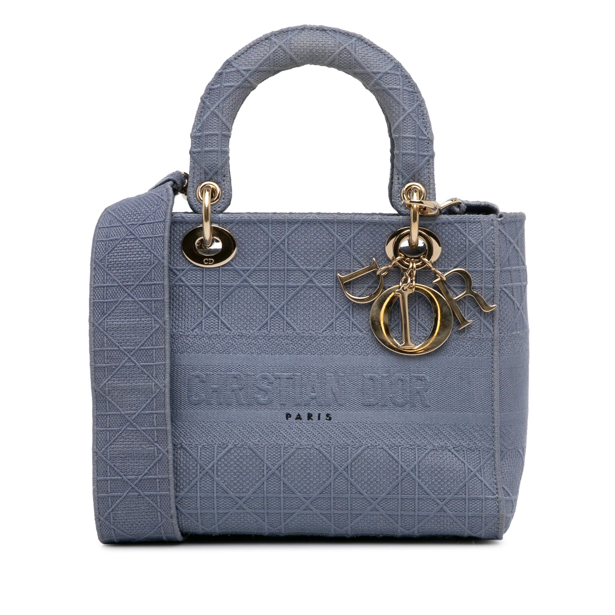 Dior Dior Medium Cannage Lady D-Lite Blue Size ONE SIZE - 1 Thumbnail