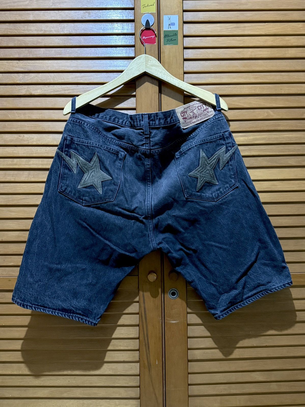 Bape Bapesta Denim Shorts Black Size US 38 / EU 54 - 1 Thumbnail