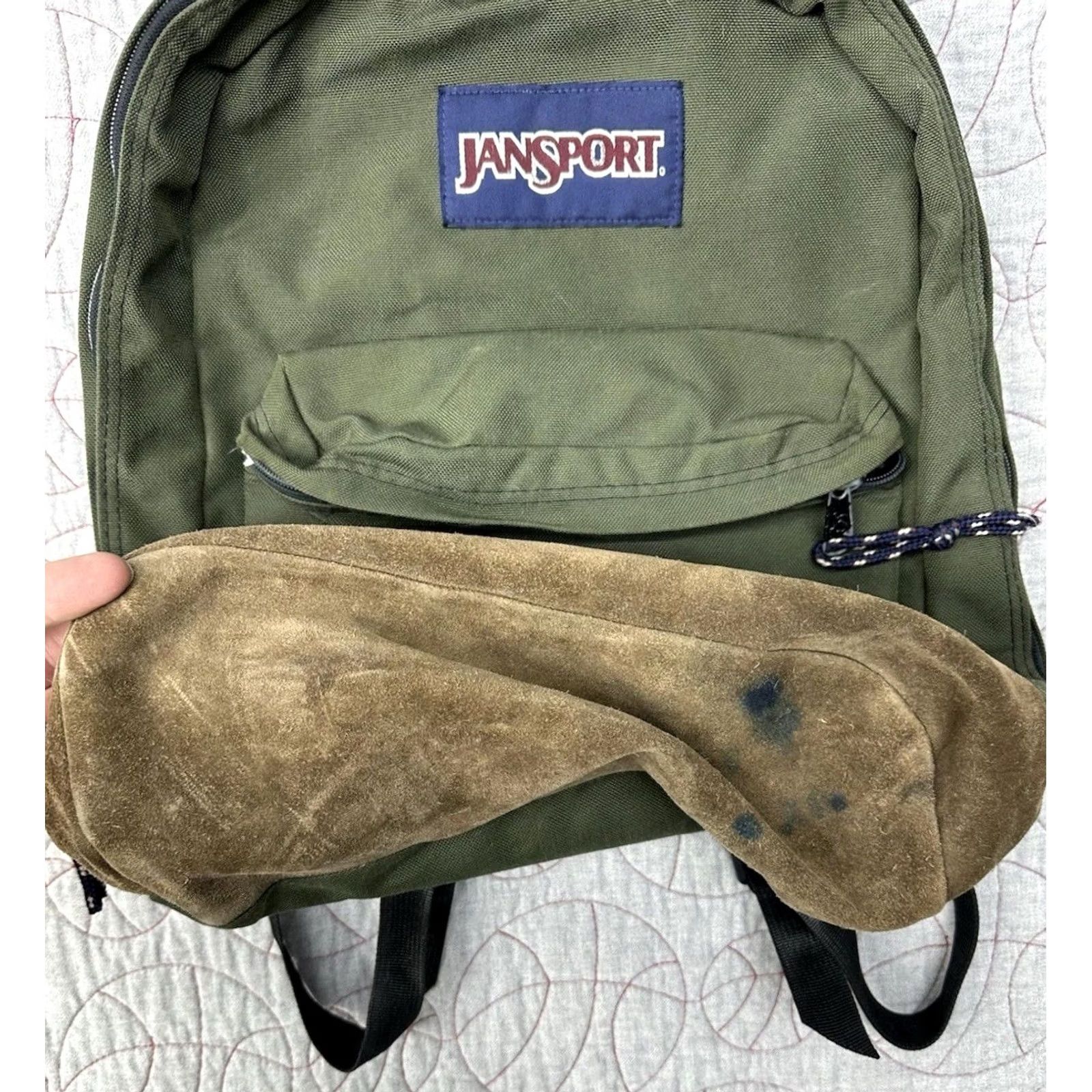 Jansport VINTAGE Jansport Backpack Green USA Leather Bottom Made In Unisex Adults Medium Size US 31 - 3 Thumbnail