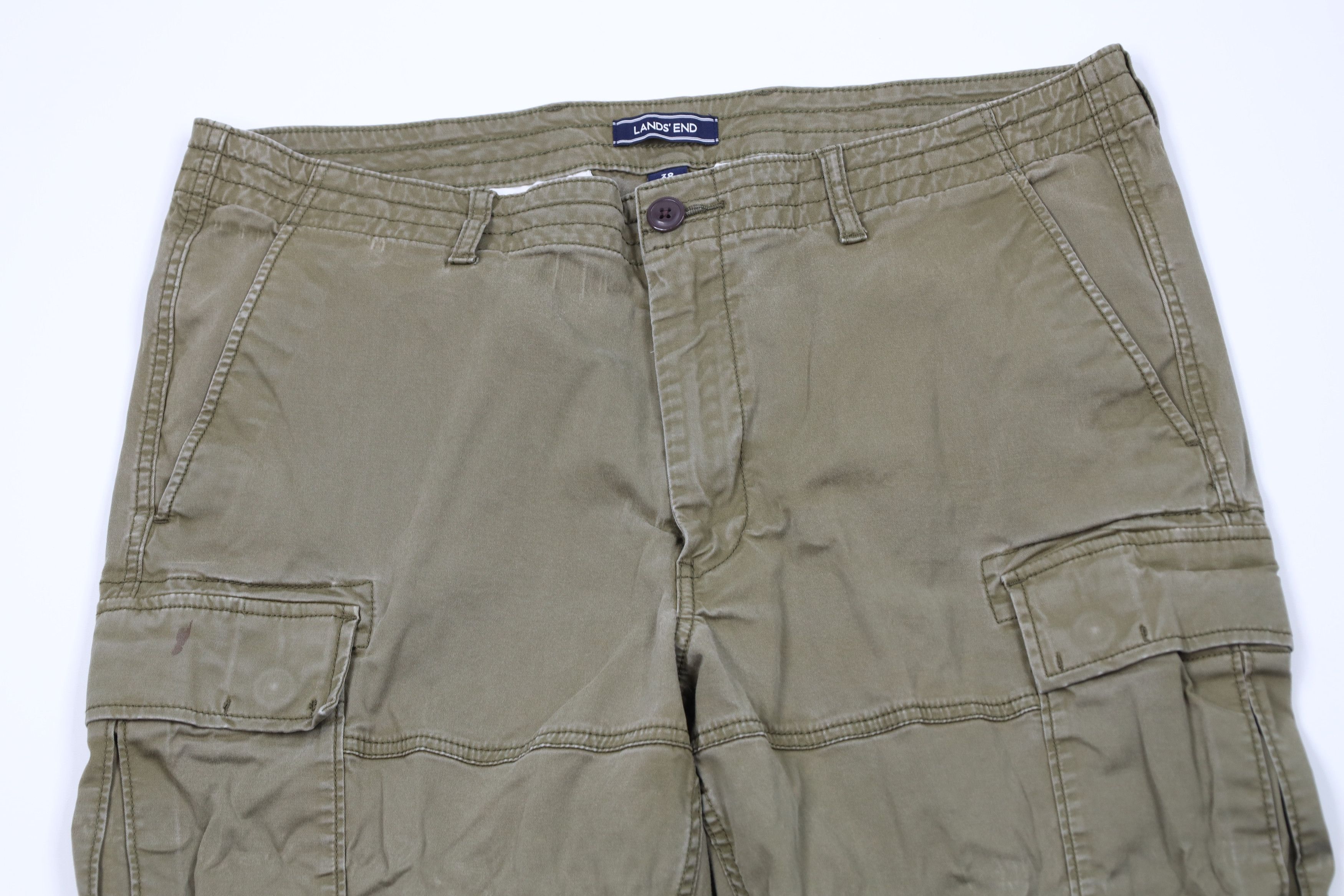Lands' End Vintage Lands End Relaxed Wide Leg Cargo Pants Green Size US 38 / EU 54 - 2 Thumbnail