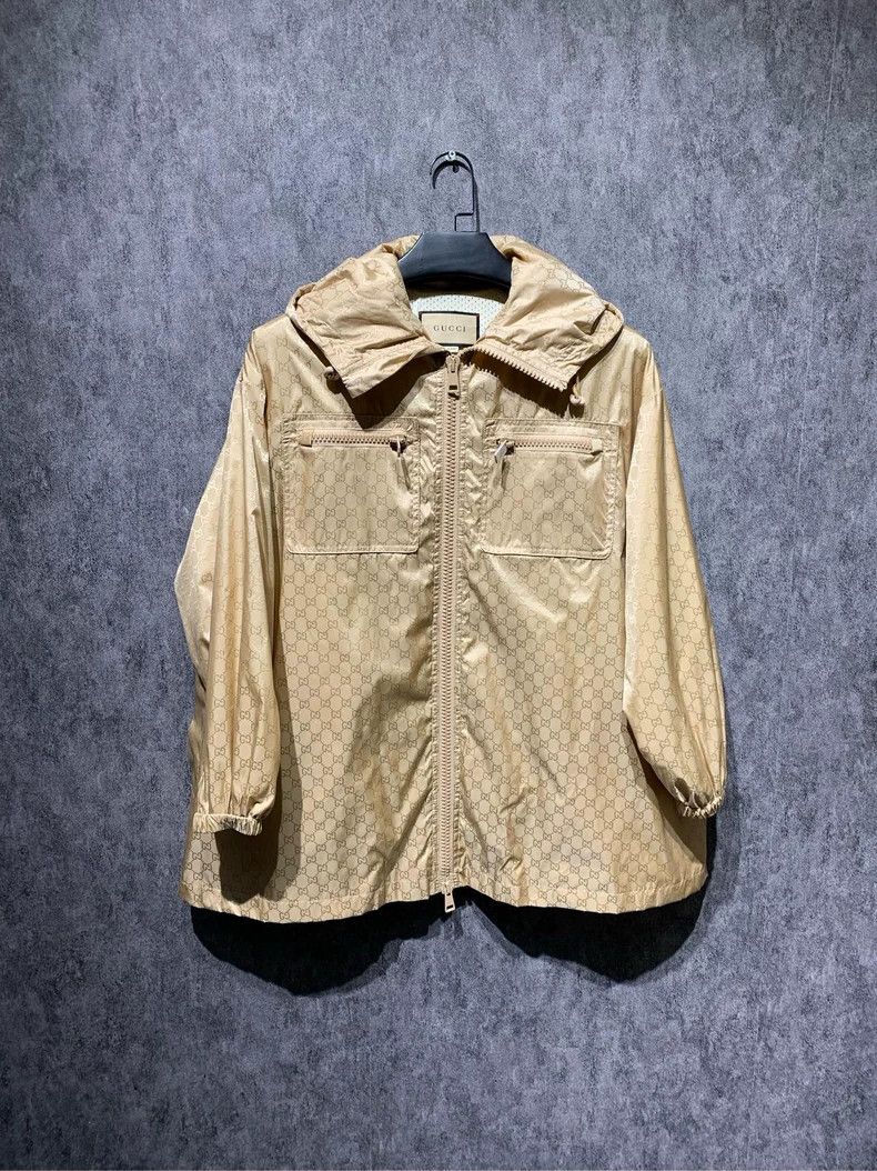 Gucci Khaki full print logo charge jacket 2501-Nextarrow