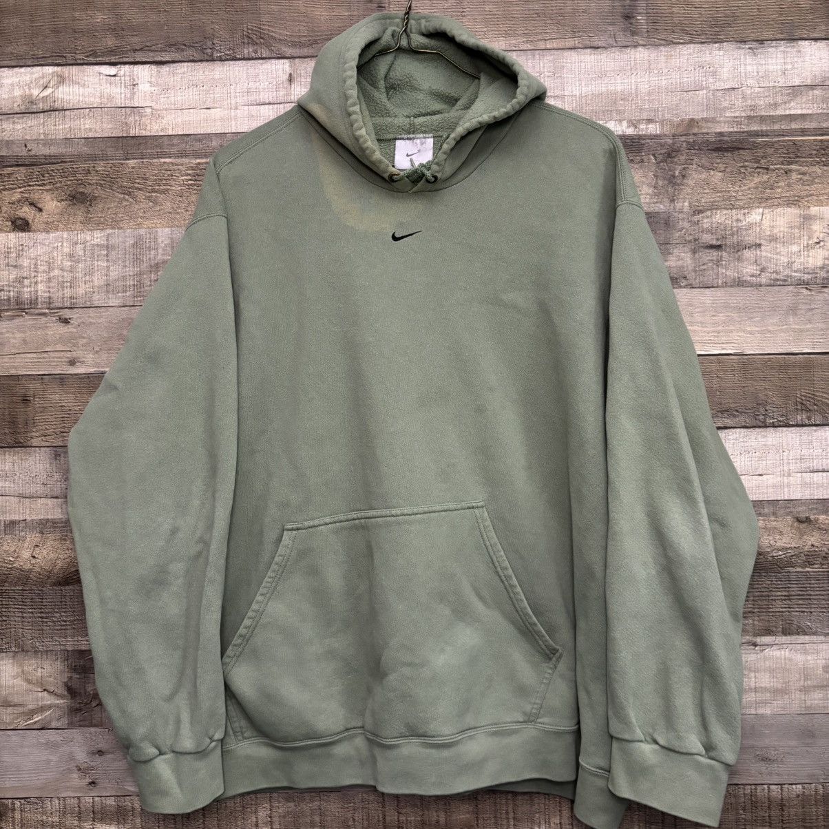 Nike Vintage Y2K Mint Green Nike Center Swoosh Hoodie Size US XXL / EU 58 / 5 - 1 Thumbnail