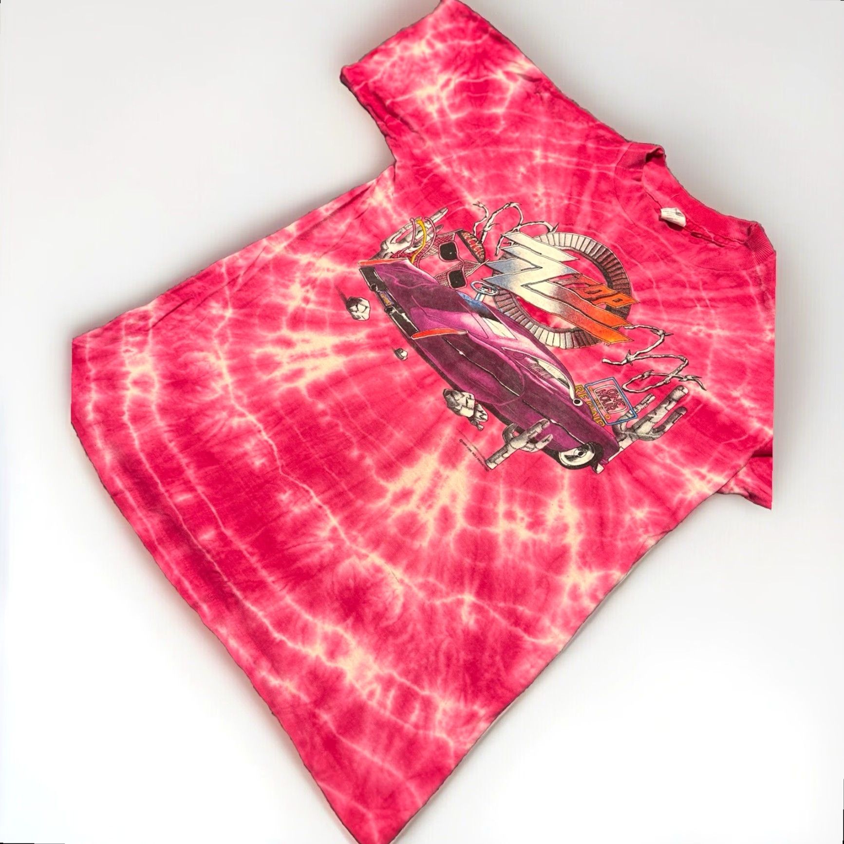 Vintage VINTAGE 90's ZZ Top Recycler World Tour Men's XL Pink T-Shirt Tie Dye France Lrg Size US L / EU 52-54 / 3 - 4 Thumbnail