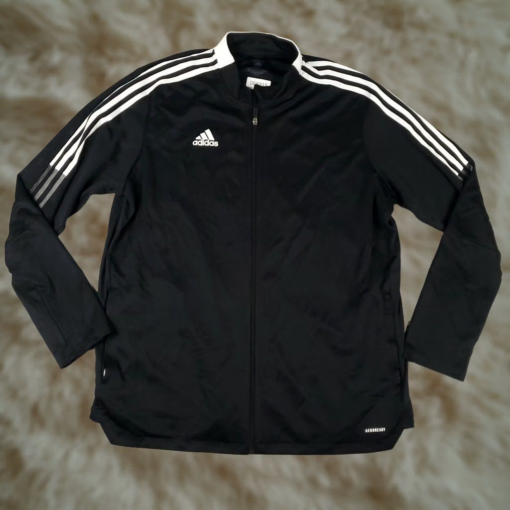 Adidas Adidas Jacket Mens 2XL Black Lightweight Full Zip Up Track Jacket Sweater Size US XXL / EU 58 / 5 - 1 Thumbnail