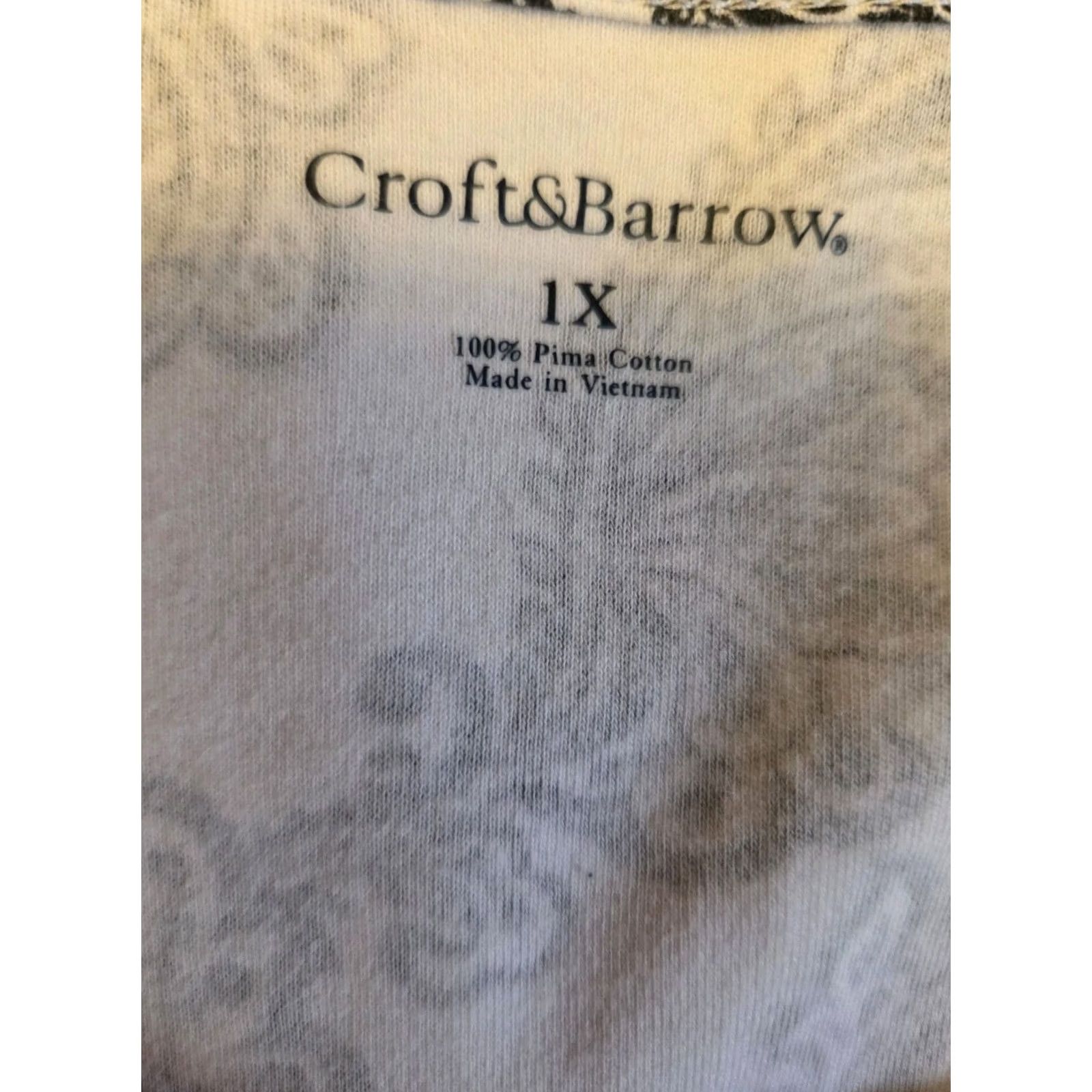 Croft & Barrow Croft & Barrow Shirt Paisley Print Casual Top White Black 1X Plus Womens Size XL / US 12-14 / IT 48-50 - 6 Thumbnail