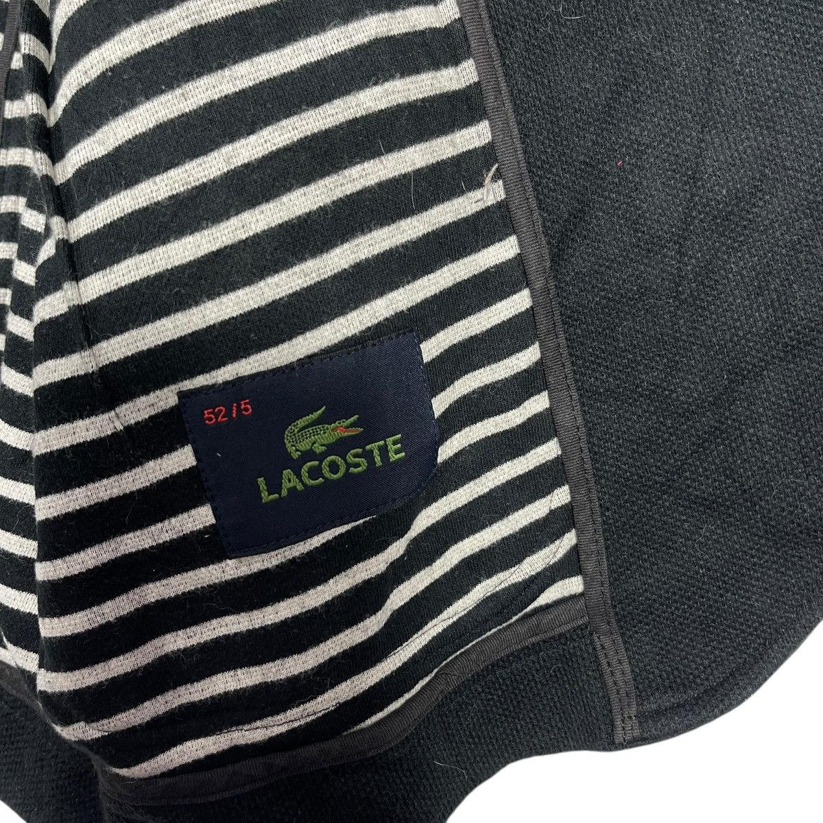 Lacoste Lacoste Men’s Black Knit Blazer Jacket Cardigan Striped Size 52R - 3 Thumbnail