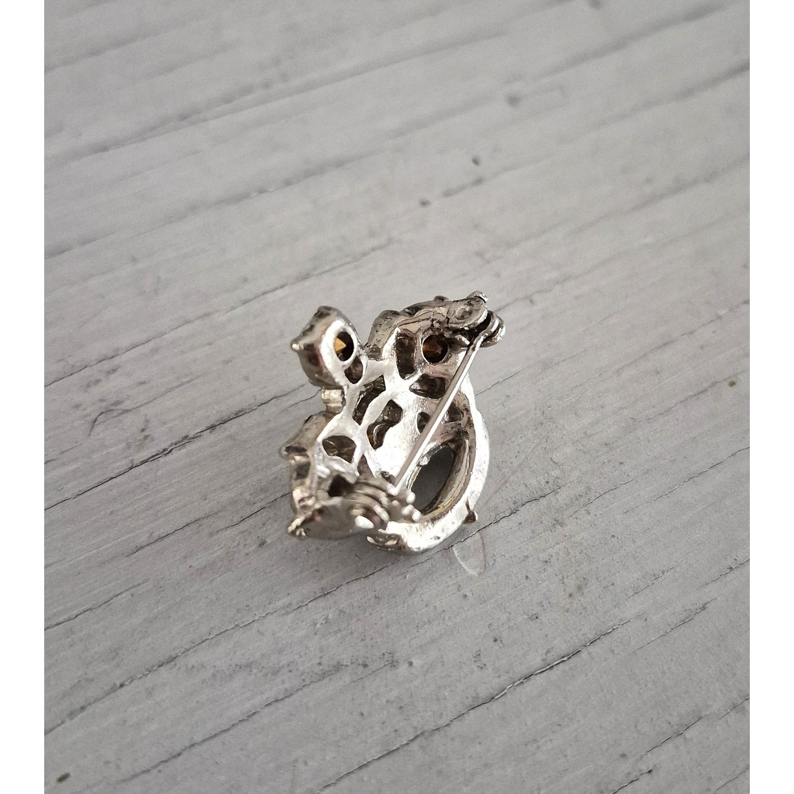 Other Vintage Mini Silver Tone Rhinestone Pin Brooch Size ONE SIZE - 3 Thumbnail