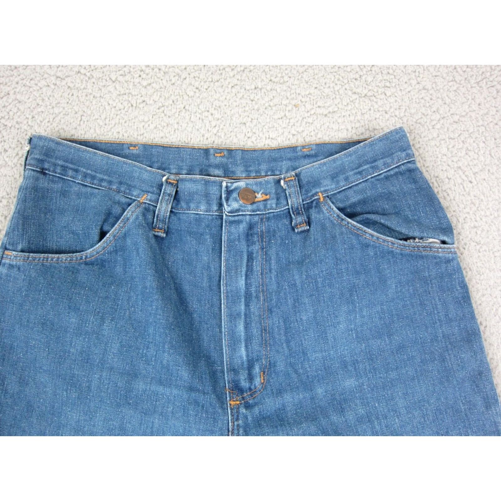 Wrangler VINTAGE Wrangler Jeans Womens 31 L26 Blue Bootcut Bell Bottom Flare Stitching Retro Size 24" / US 00 / IT 34 - 3 Thumbnail