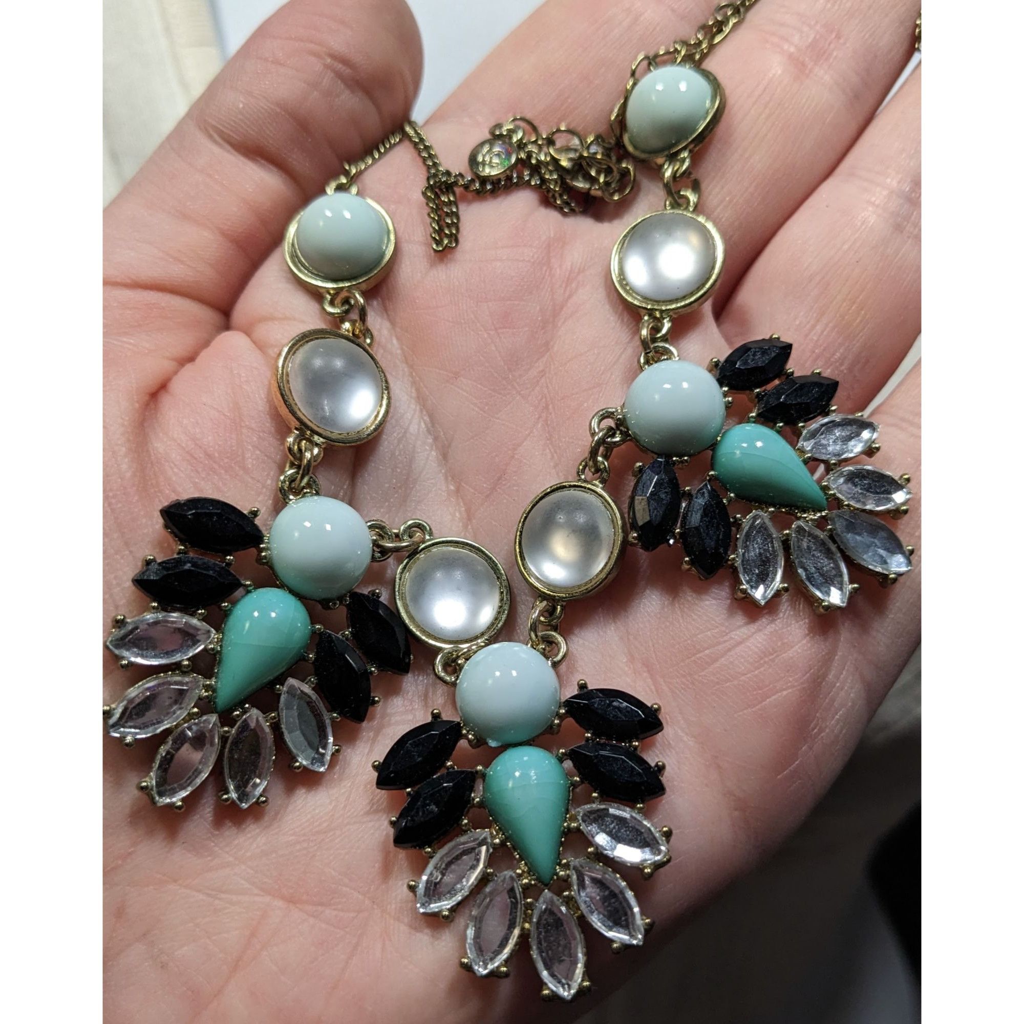 Liz Claiborne Liz Claiborne Art Deco Style Gold-Tone Necklace With Turquoi Size ONE SIZE - 5 Thumbnail