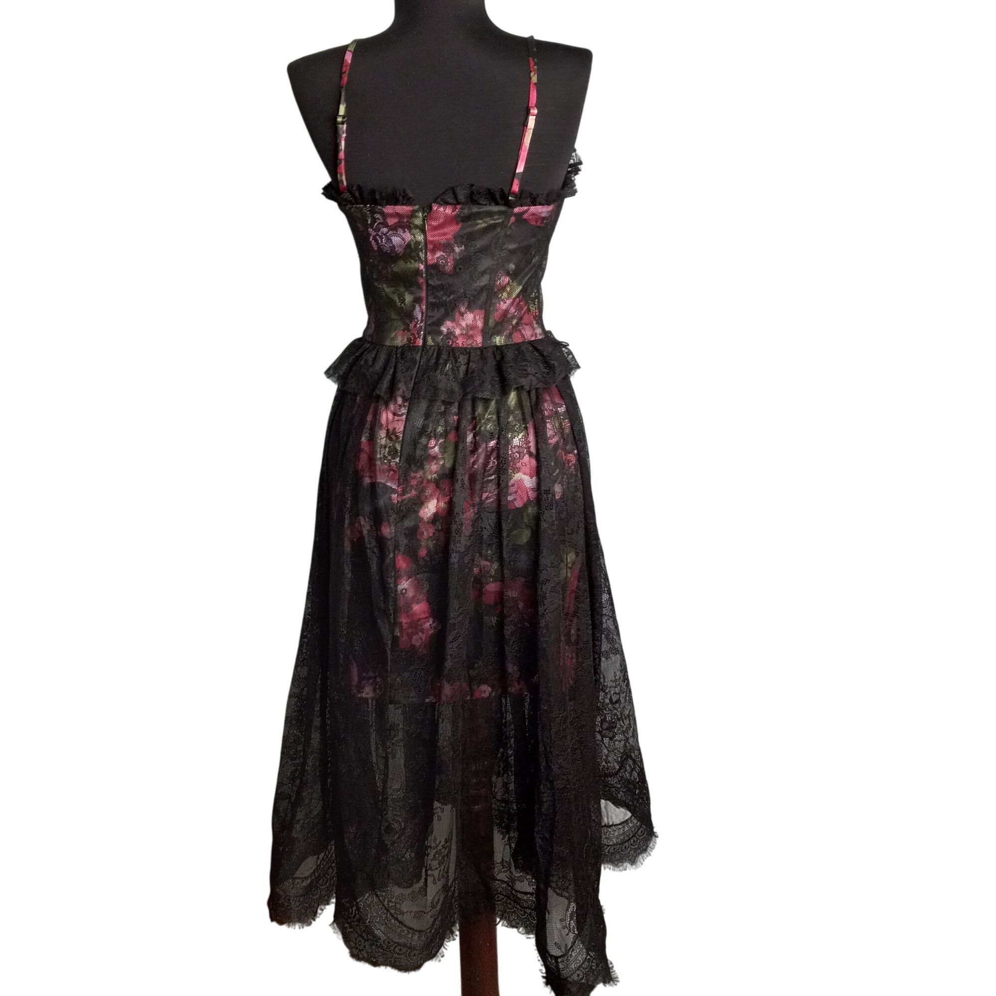 Marchesa Pearl By Georgina Chapman of Marchesa Size 4 Dress Black Flo Size S / US 4 / IT 40 - 3 Thumbnail