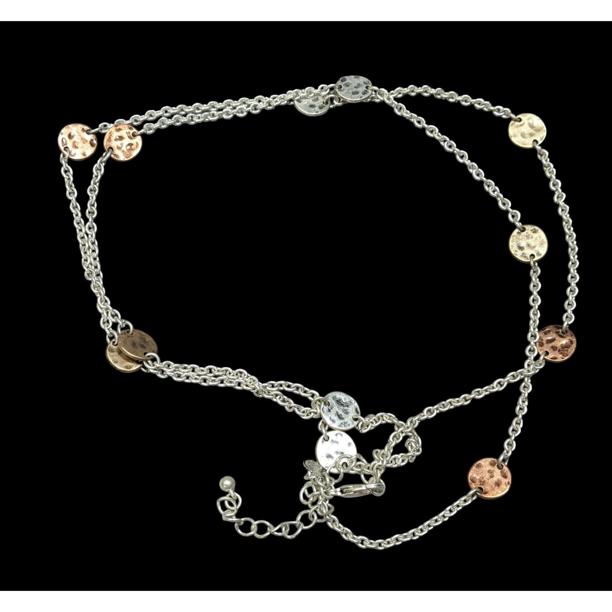 Other Premier Designs Brutalist Hammered Coin Station Necklace Size ONE SIZE - 1 Thumbnail