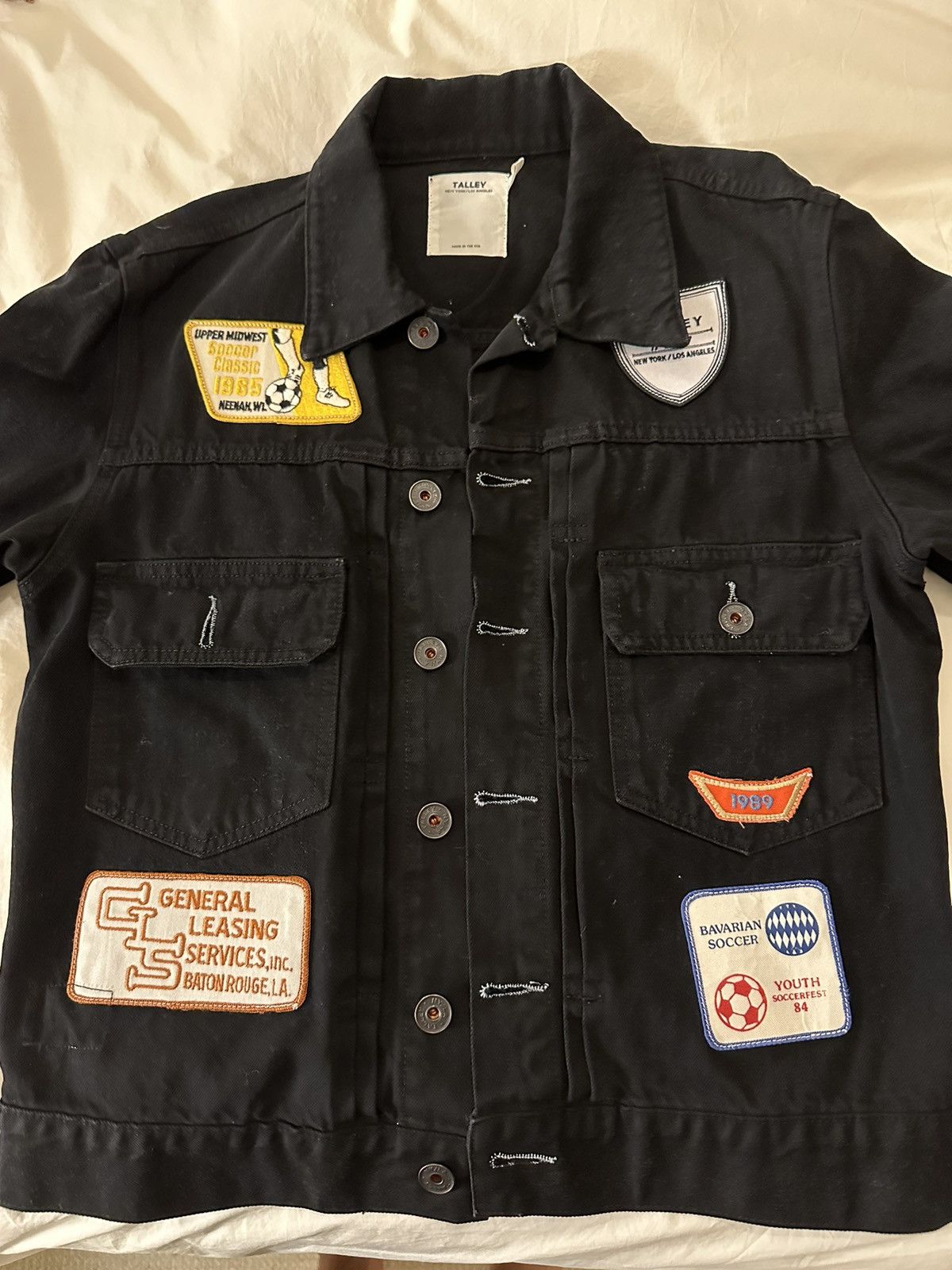 Talley Black Patches Jean Jacket