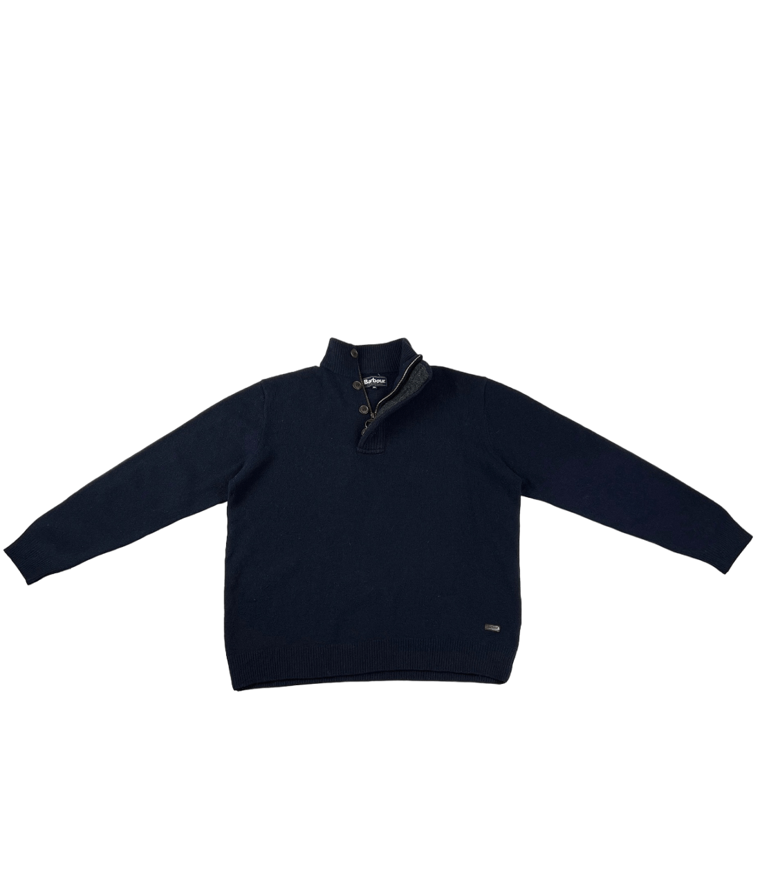 Pre-owned Barbour Wool Sweater 1/3 Xl-xxl In Navy