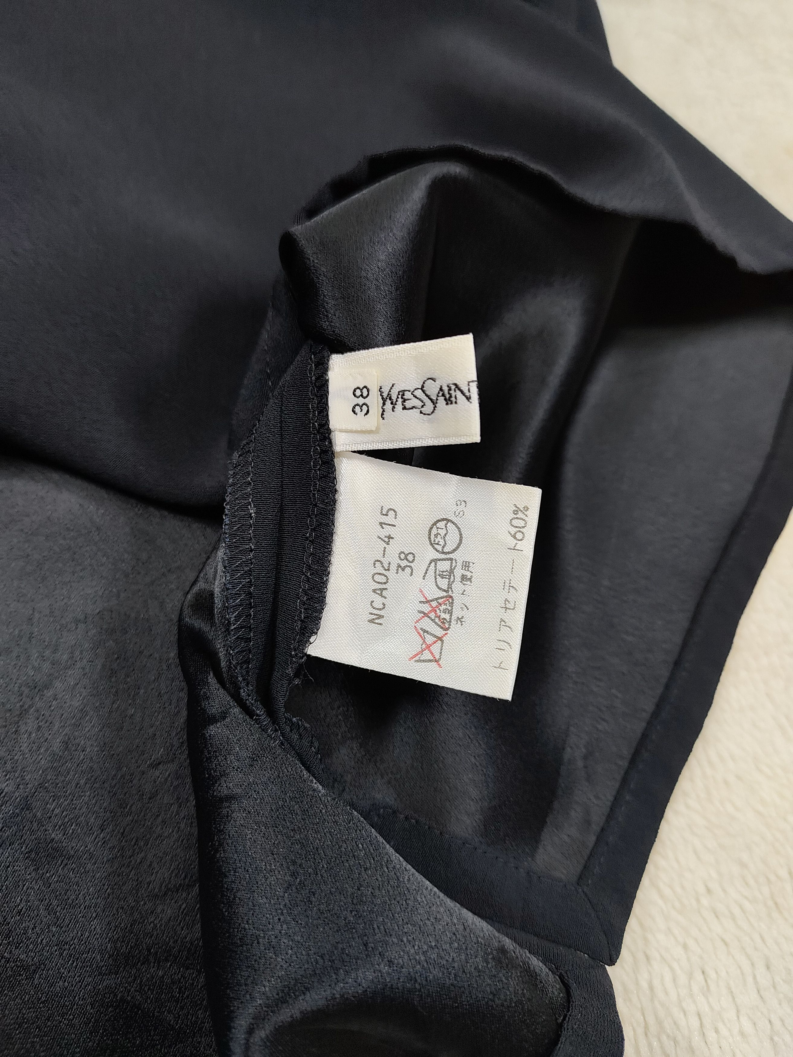 Yves Saint Laurent 2000s YSL- Clean Cut Minimalist Satin Trim Blouse Top Size M / US 6-8 / IT 42-44 - 8 Thumbnail