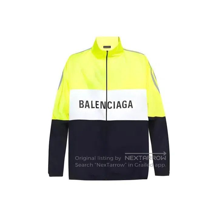 Balenciaga Color Block Logo Long Sleeve Jacket.