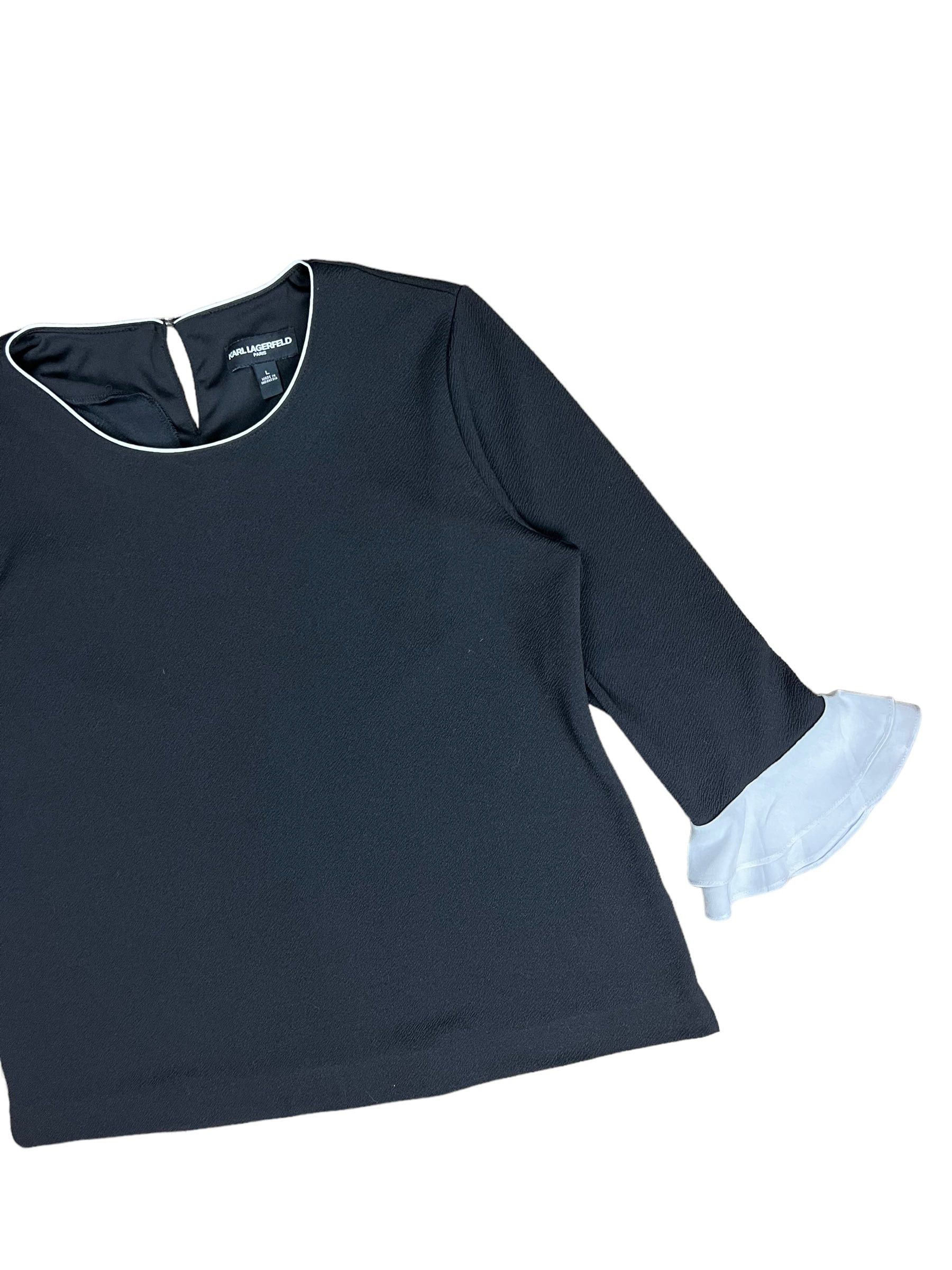 Designer × Karl Lagerfeld Karl Lagerfeld Ruffle Sleeve Blouse - L Size L / US 10 / IT 46 - 2 Thumbnail