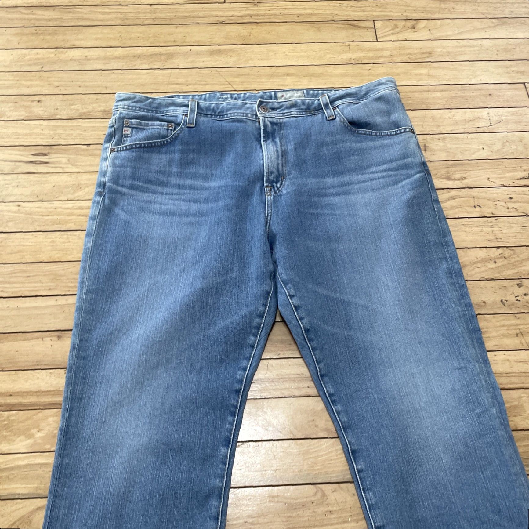 Denime AG Adriano Goldschmied Jeans The Everett Light Blue Grunge Stretch Denim Men 40x32 Regular 5-Pocket City Grunge USA Jeans Size US 40 / EU 56 - 3 Thumbnail