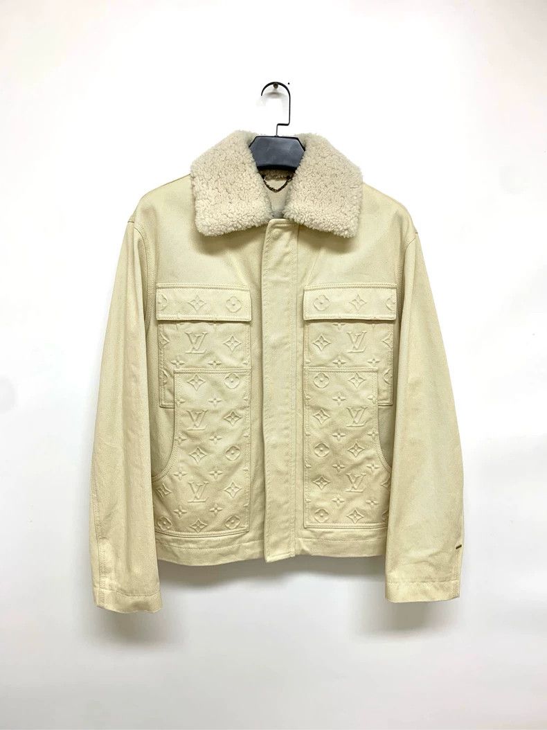 Louis Vuitton LOUIS VUITTON Off-white embossed full-print denim jacket Size US M / EU 48-50 / 2 - 1 Thumbnail