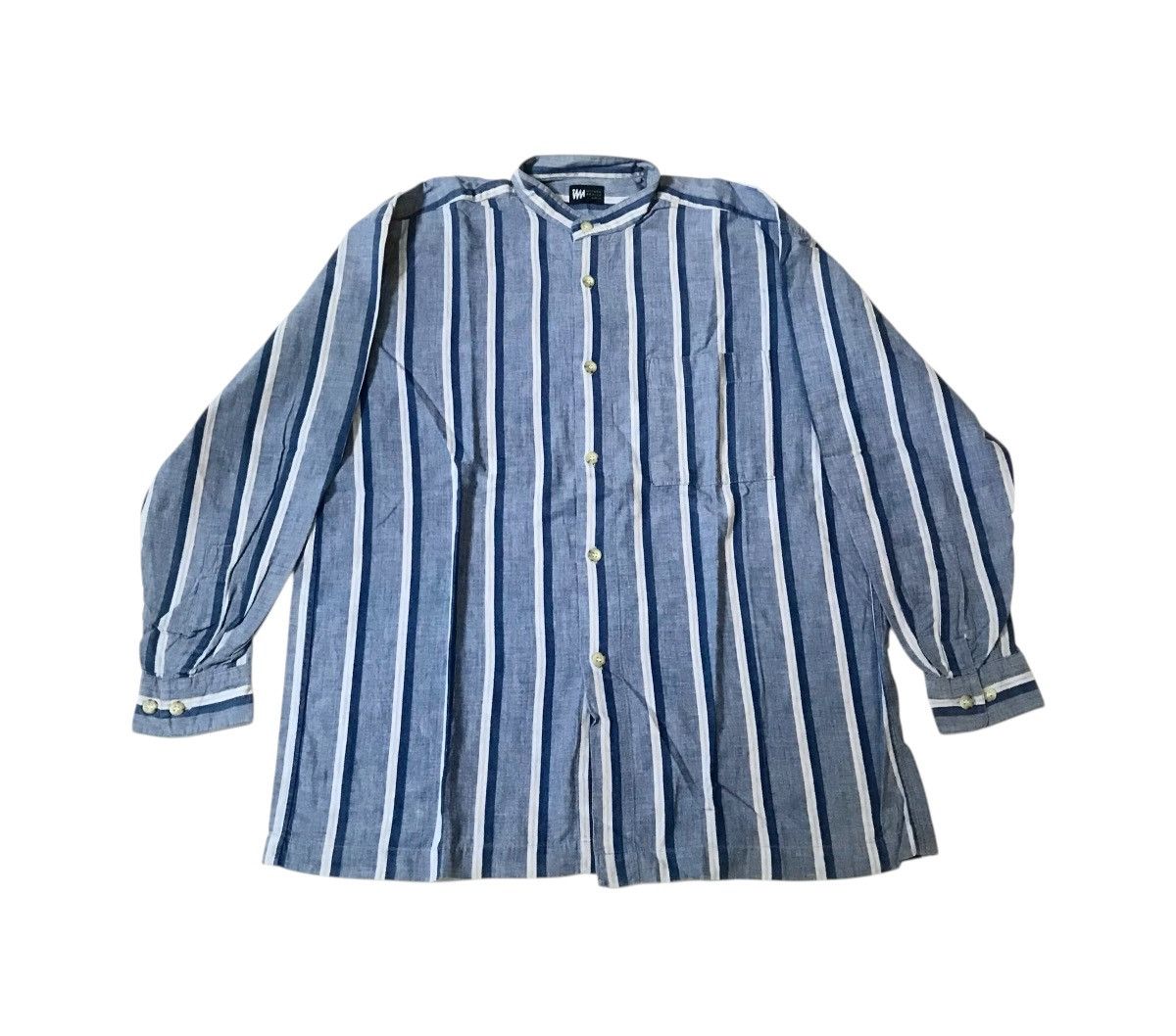 Issey Miyake Vintage issey miyake im striped collarless shirt Size US M / EU 48-50 / 2 - 1 Thumbnail
