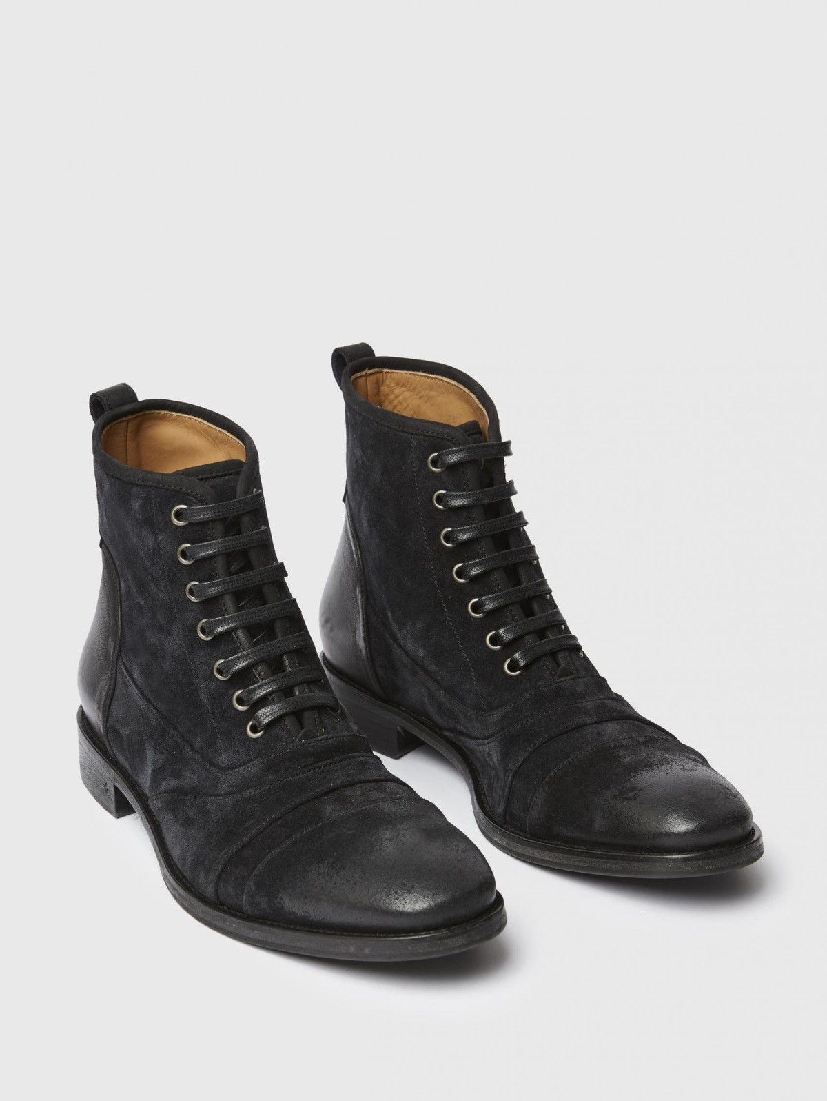 image of John Varvatos Fleetwood Lace Boot. 12 in Black, Men's
