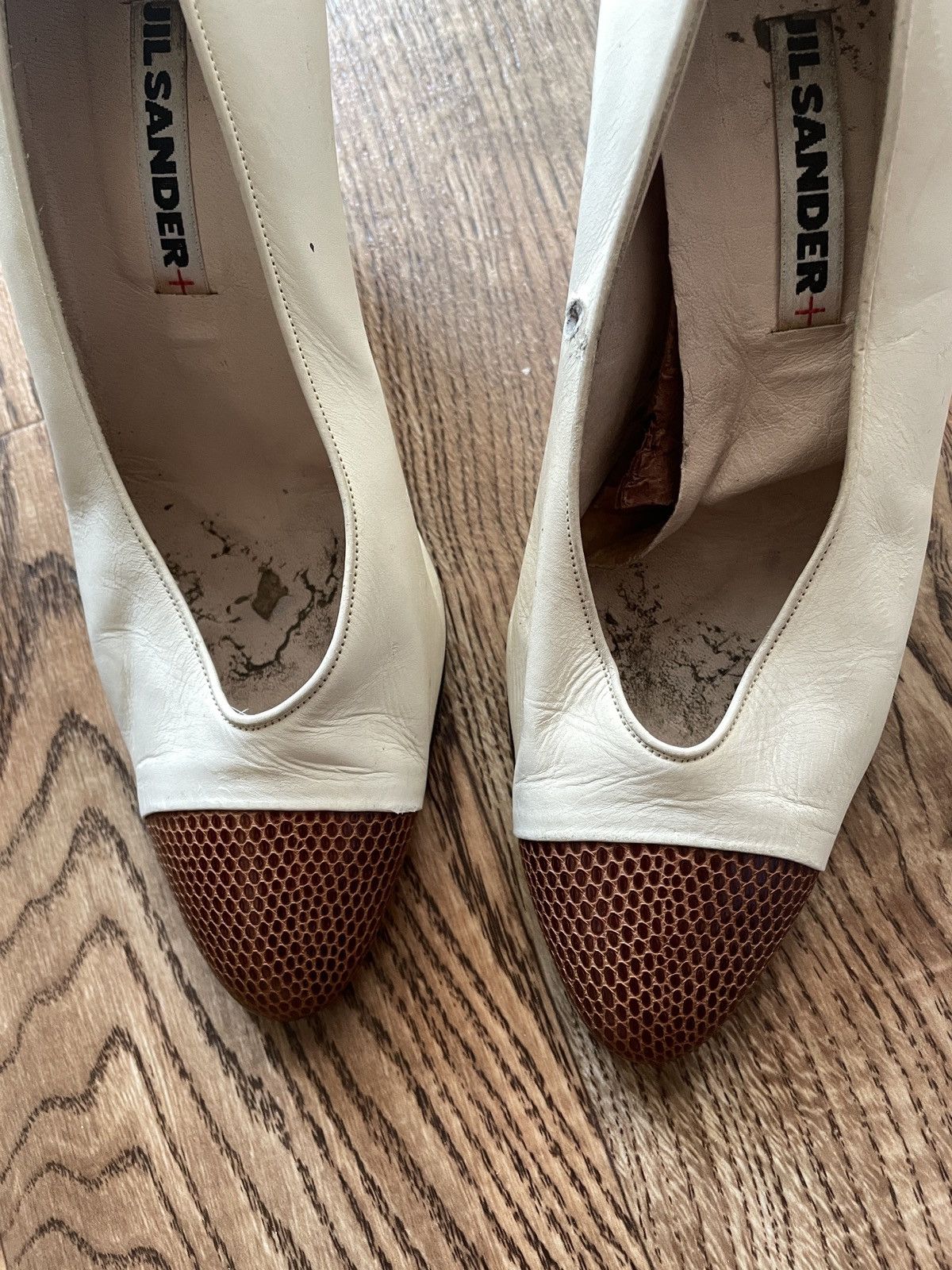 Jil Sander × Vintage Women's JIL SANDER Mule Heel's white Leather Shoes Size 39 Size US 8 / IT 38 - 2 Thumbnail
