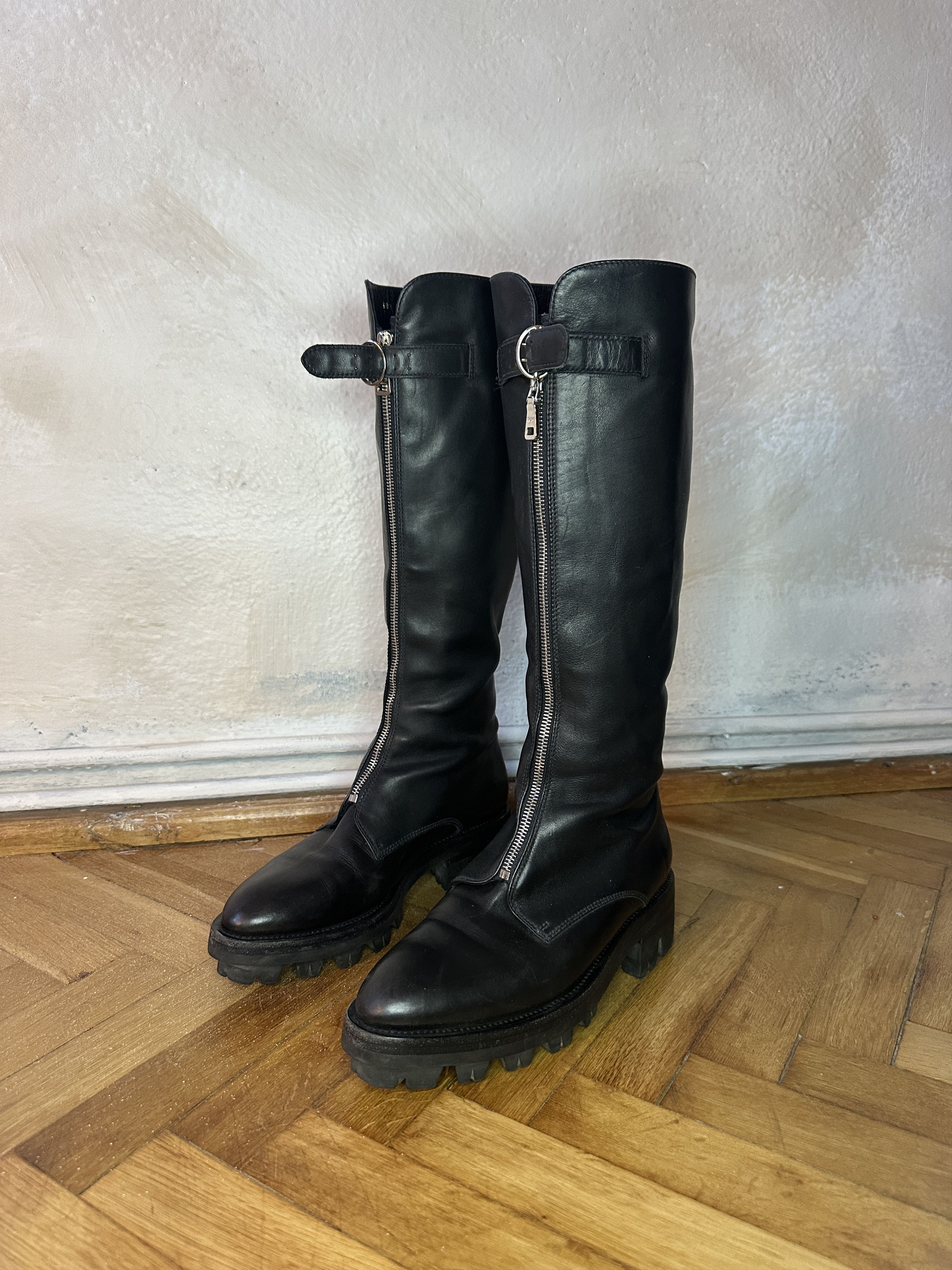 Prada Prada Leather Riding Boots Size US 8.5 / IT 38.5 - 1 Thumbnail