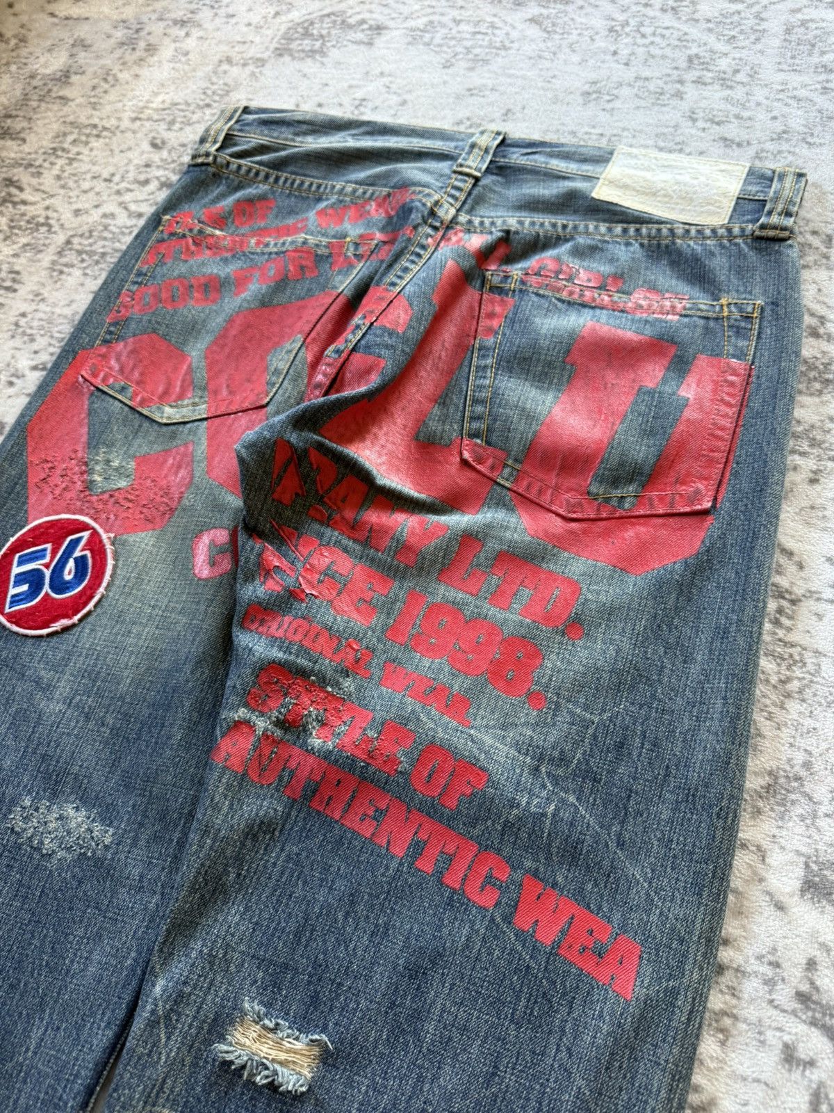 Japanese Brand Co&Lu Japan Daicock Evisu Style Redline Baggy Loose Jeans Size US 32 / EU 48 - 6 Thumbnail