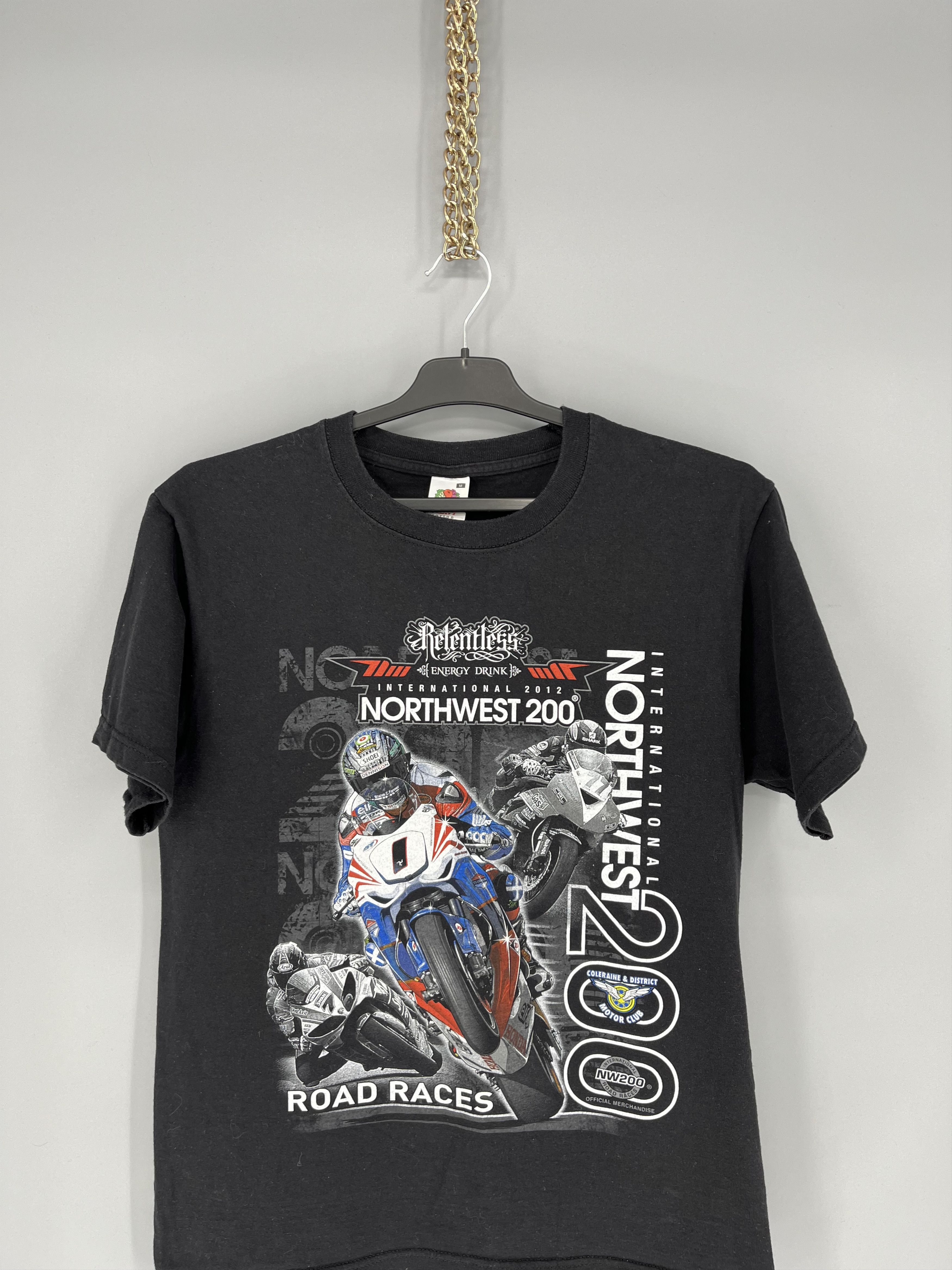 Vintage Vintage 2012 North West 200 Road Racer Honda Moto Black Tee Size US M / EU 48-50 / 2 - 6 Thumbnail