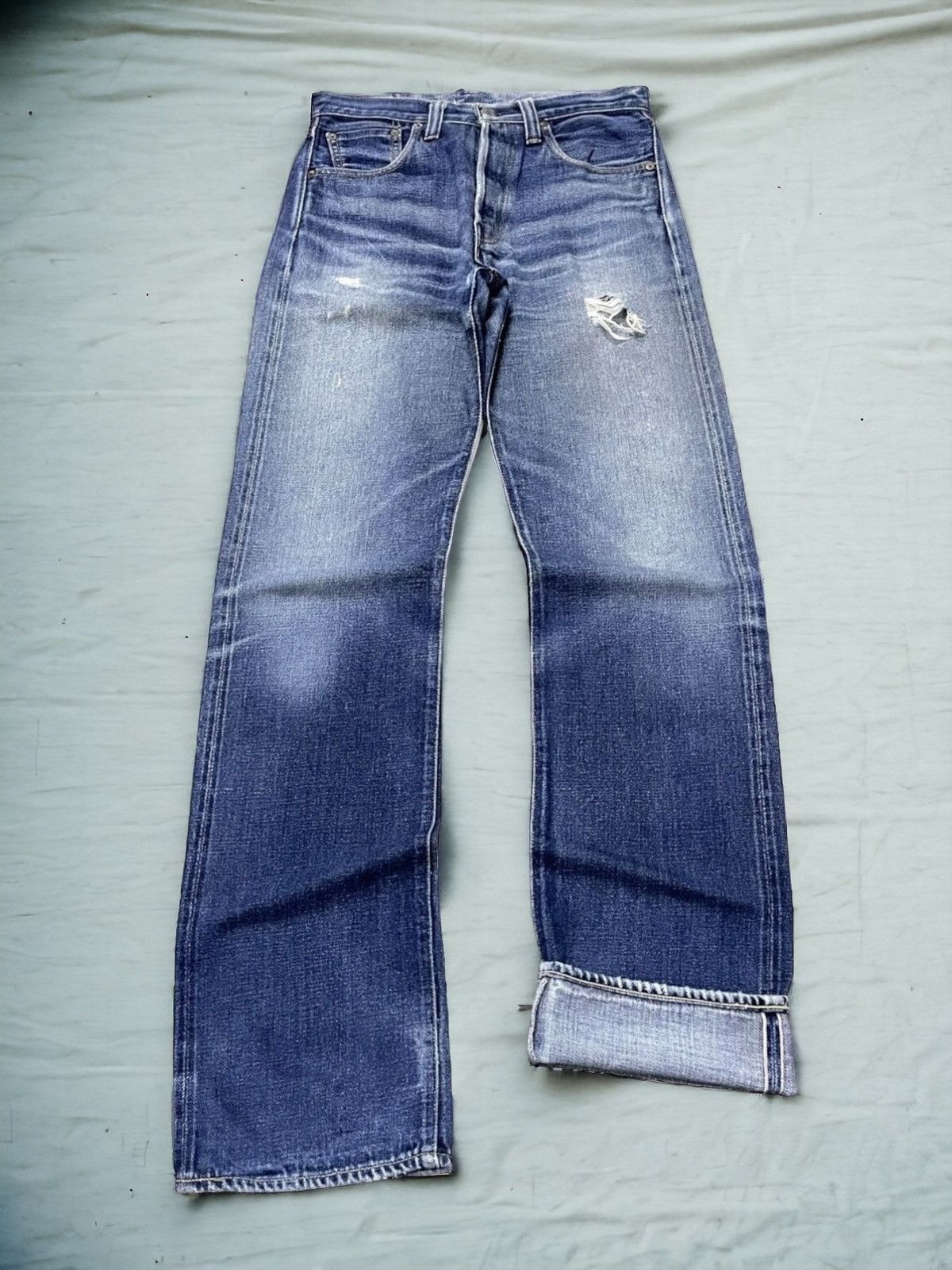 LVC × Levi's × Vintage Vintage Levis Big E 501 LVC 40s Jerky Tabs Selvedge Jeans Size US 30 / EU 46 - 1 Thumbnail