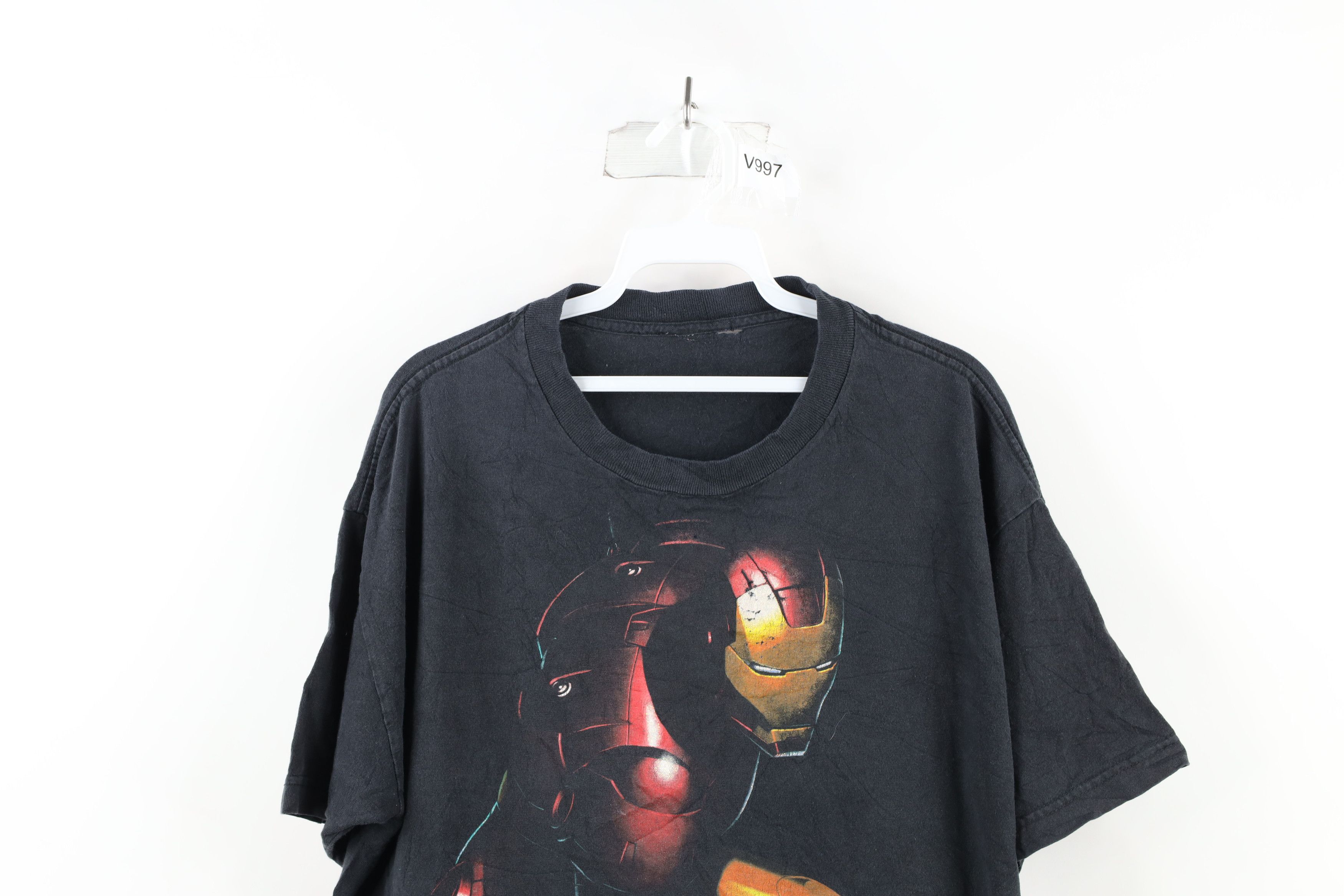 Vintage Vintage Y2K Marvel Comics Jumbo Print Iron Man T-Shirt Black Size US XL / EU 56 / 4 - 2 Thumbnail