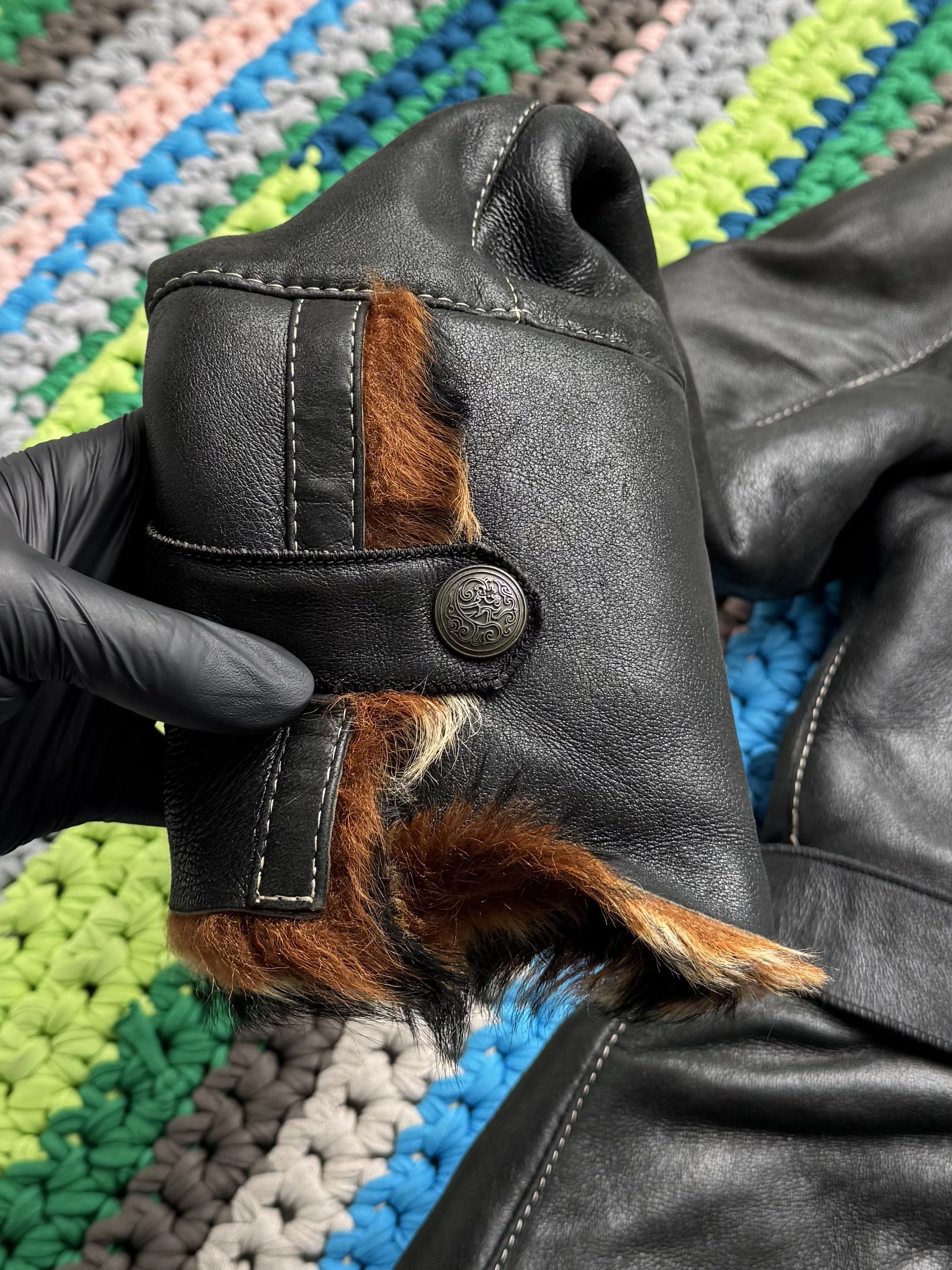 Vintage Vintage Sheepskin Jacket Belted Y2K Moto Biker Coat (ET1) Size S / US 4 / IT 40 - 17 Thumbnail