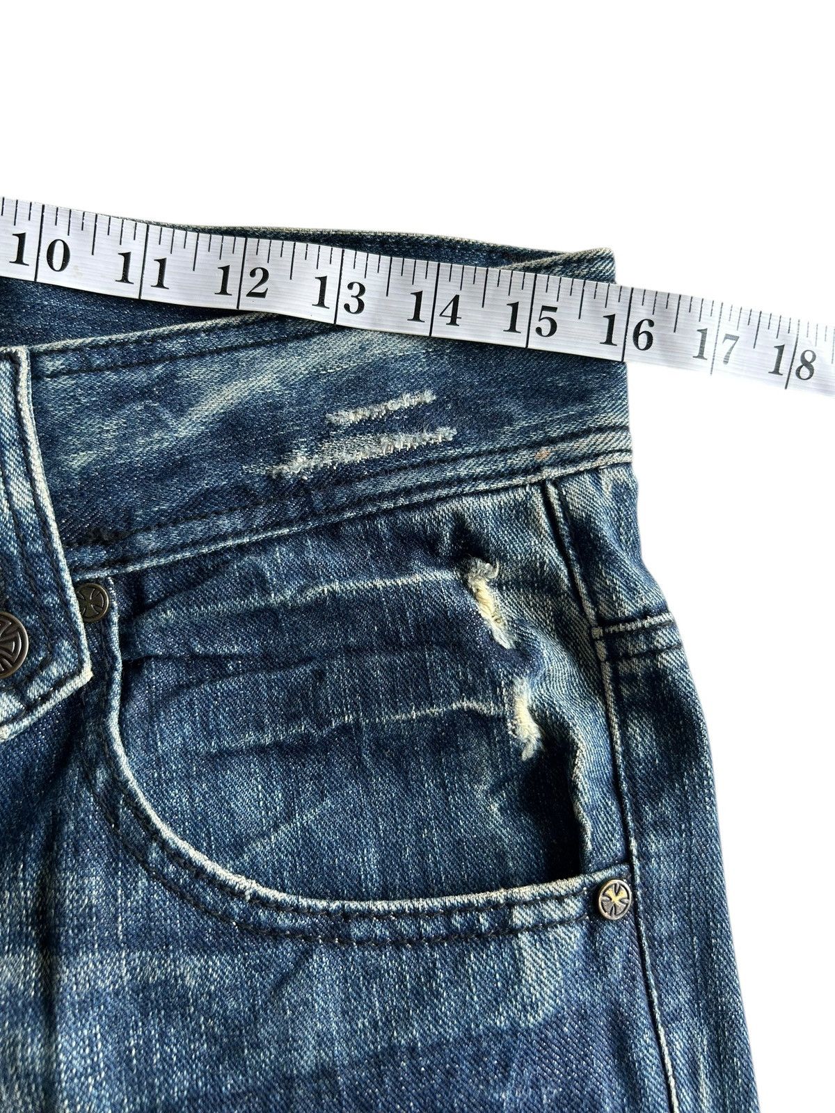 Kapital Flare Japanese Punk Style Distressed Denim Jeans Size US 32 / EU 48 - 19 Thumbnail