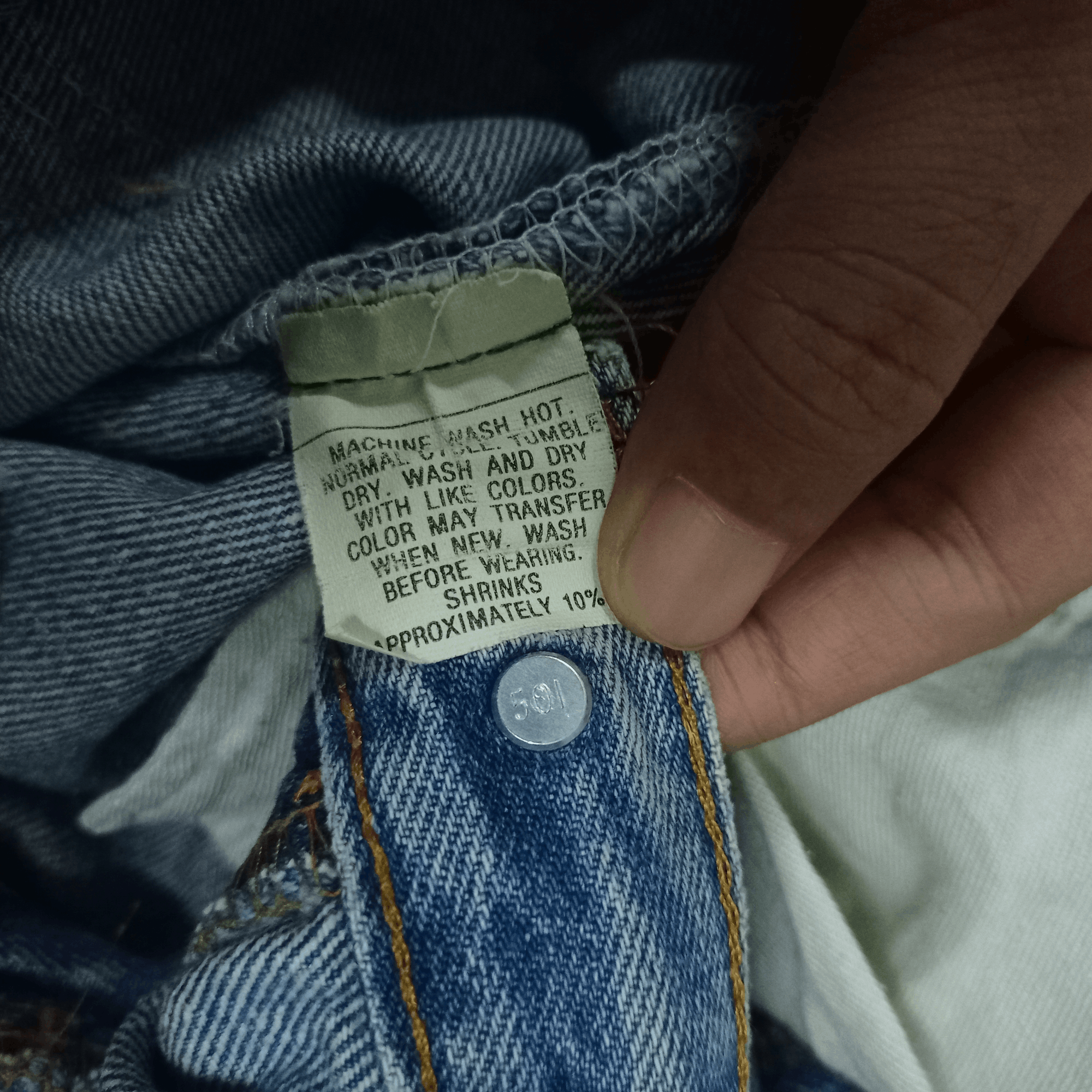 Levi's Vintage 80s Levis 501 Blue Wash Distressed Loose Jeans Size US 32 / EU 48 - 3 Thumbnail