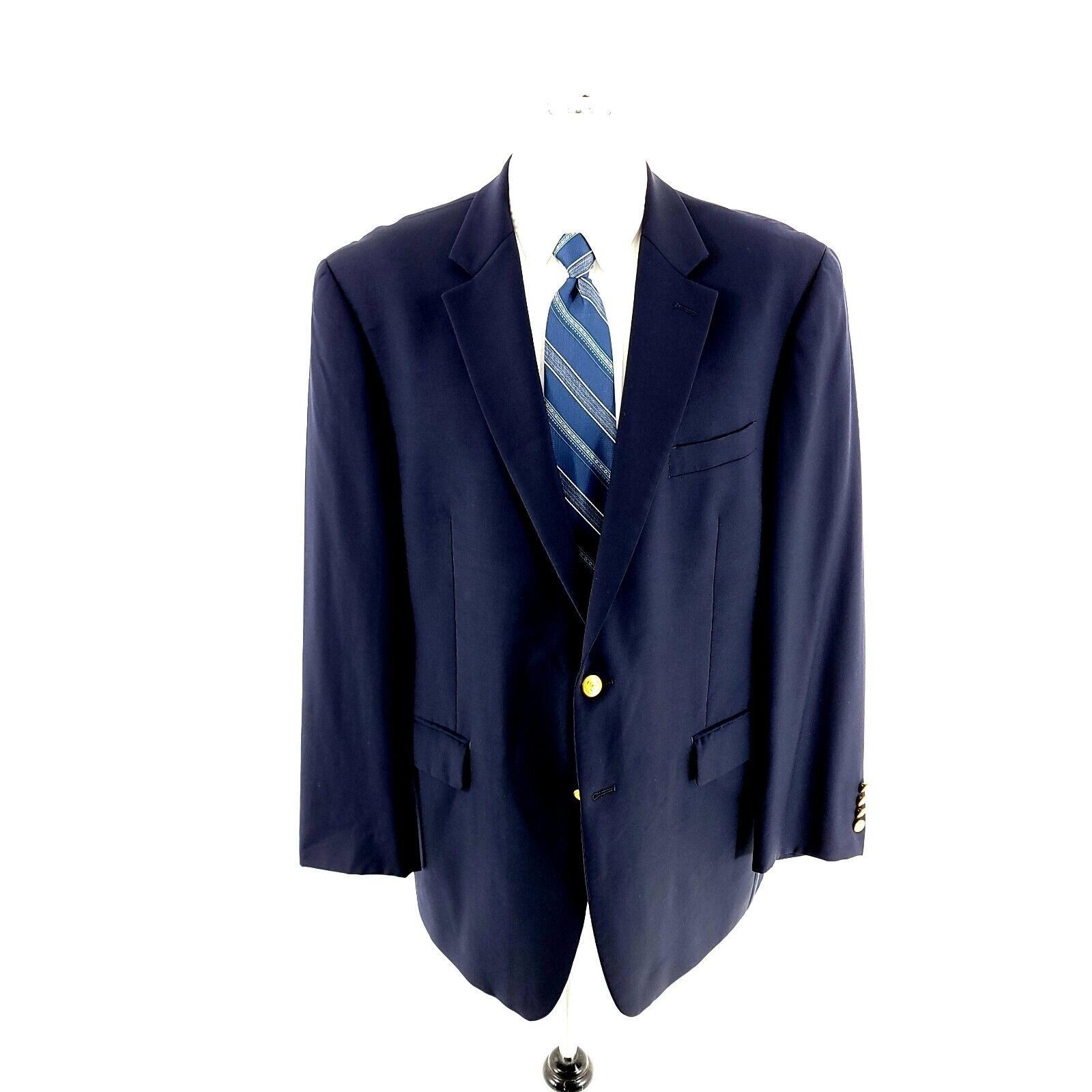 Lauren Ralph Lauren Lauren Ralph Lauren Wool 2 Gold Button Blazer 44R Blue Size 44R - 4 Thumbnail
