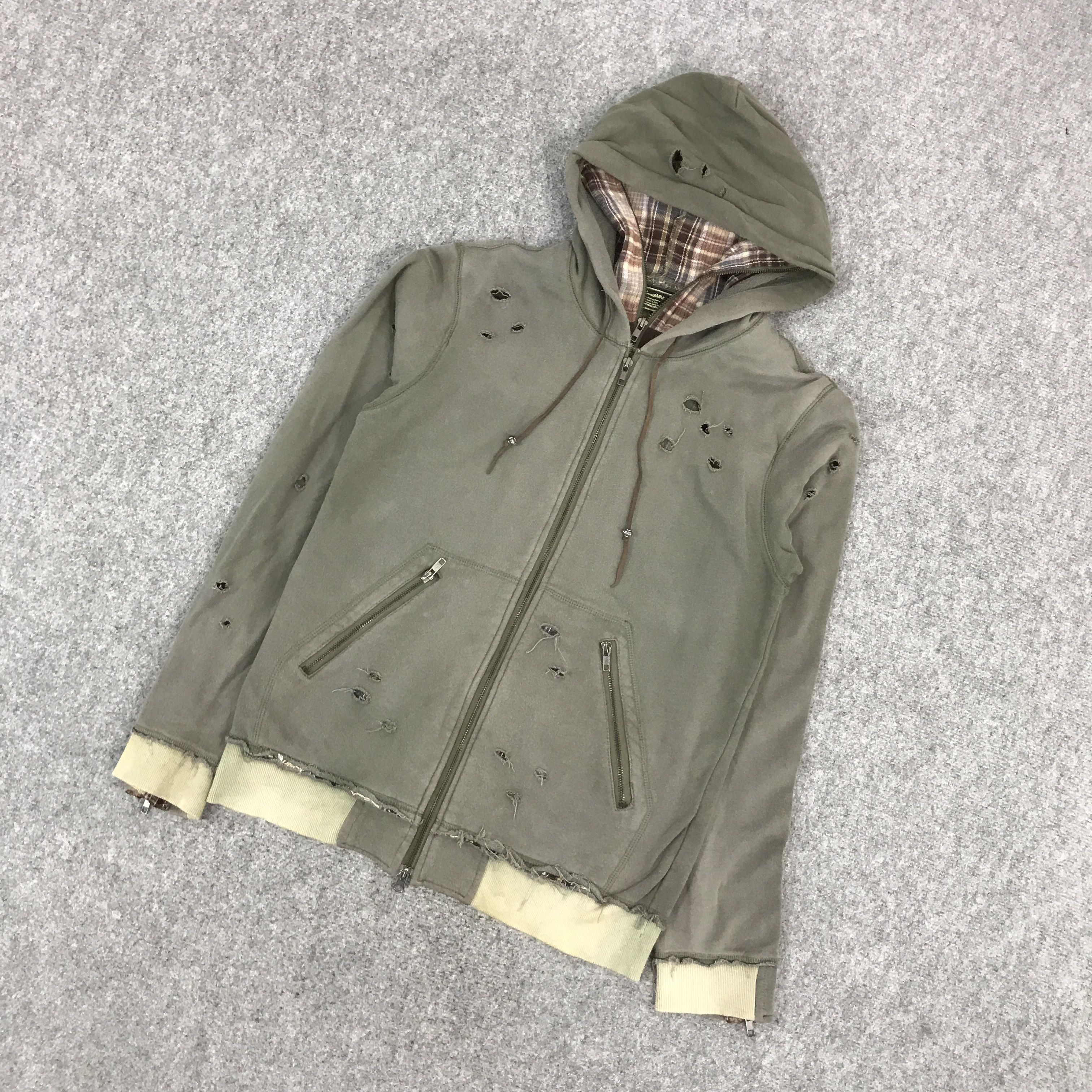 If Six Was Nine × Japanese Brand × KMRii JAPAN BREATHMINT DISTRESSED SHOOT DESIGN HOODIES JACKET Size US M / EU 48-50 / 2 - 5 Thumbnail