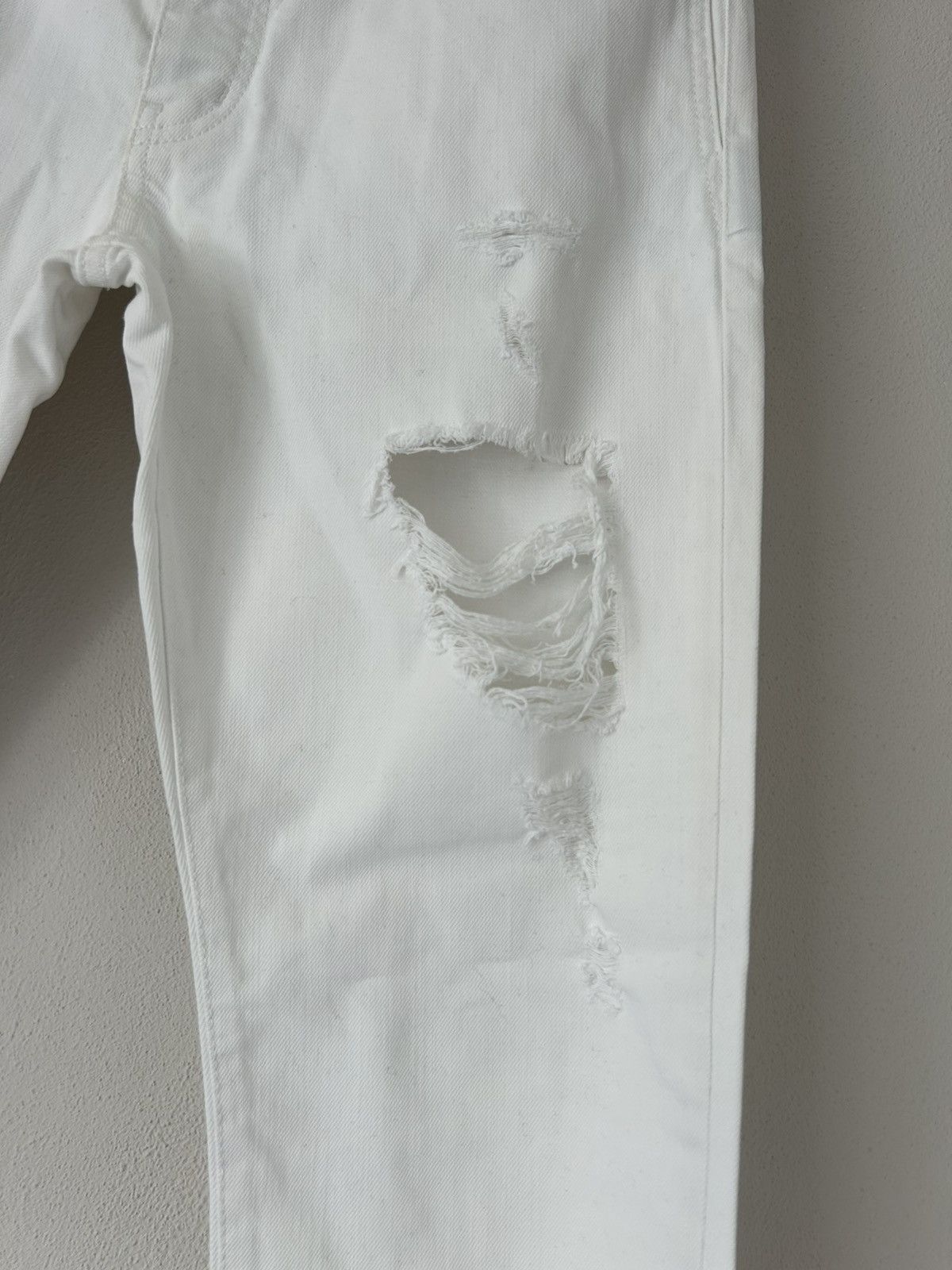 Saint Laurent Paris White Distressed D18 M/SL-LW Jeans Size US 33 - 6 Thumbnail