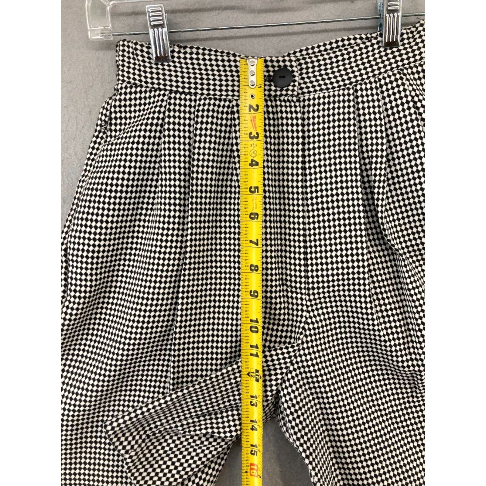 Vintage Kensington Square Womens Trouser Shorts 10 PETITE USA MADE Checkered High Waist Size 32" / US 10 / IT 46 - 4 Thumbnail