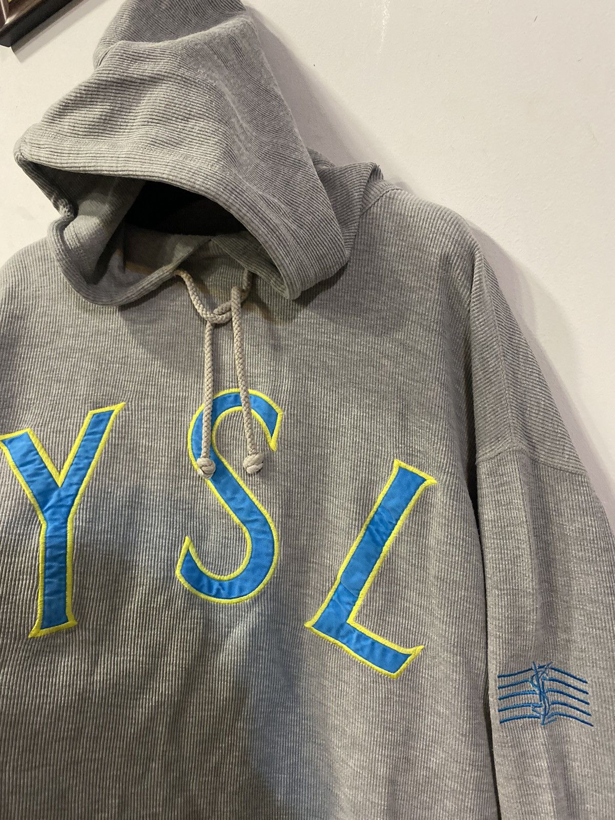 Vintage Yves Saint Laurent Big Logo YSL Hoodie Sweatshirt Rare YSL Sweater Grailed