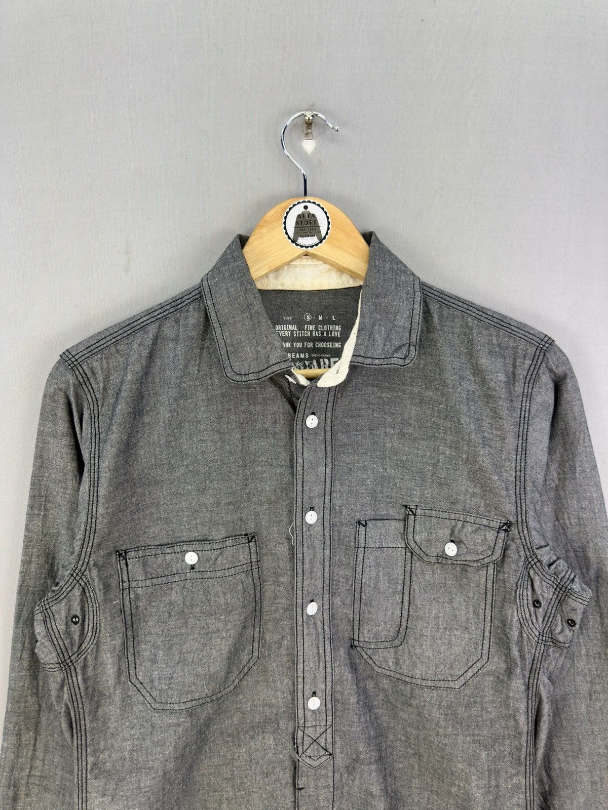 Beams Japan Beams Workwear Dungaree Shirt Button Up Size US M / EU 48-50 / 2 - 7 Thumbnail