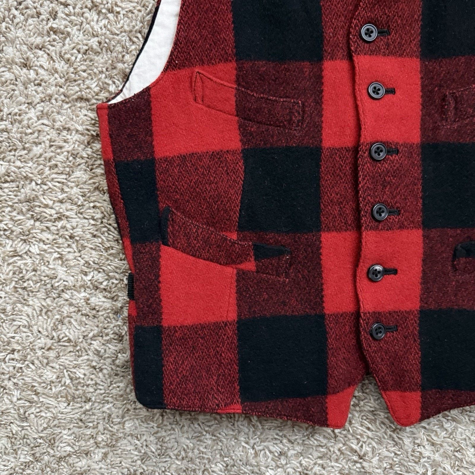 Beams Japan × Beams Plus Vintage Beams Plus Japan Buffalo Plaid Red Wool Vest Jacket Size L / US 10 / IT 46 - 8 Thumbnail